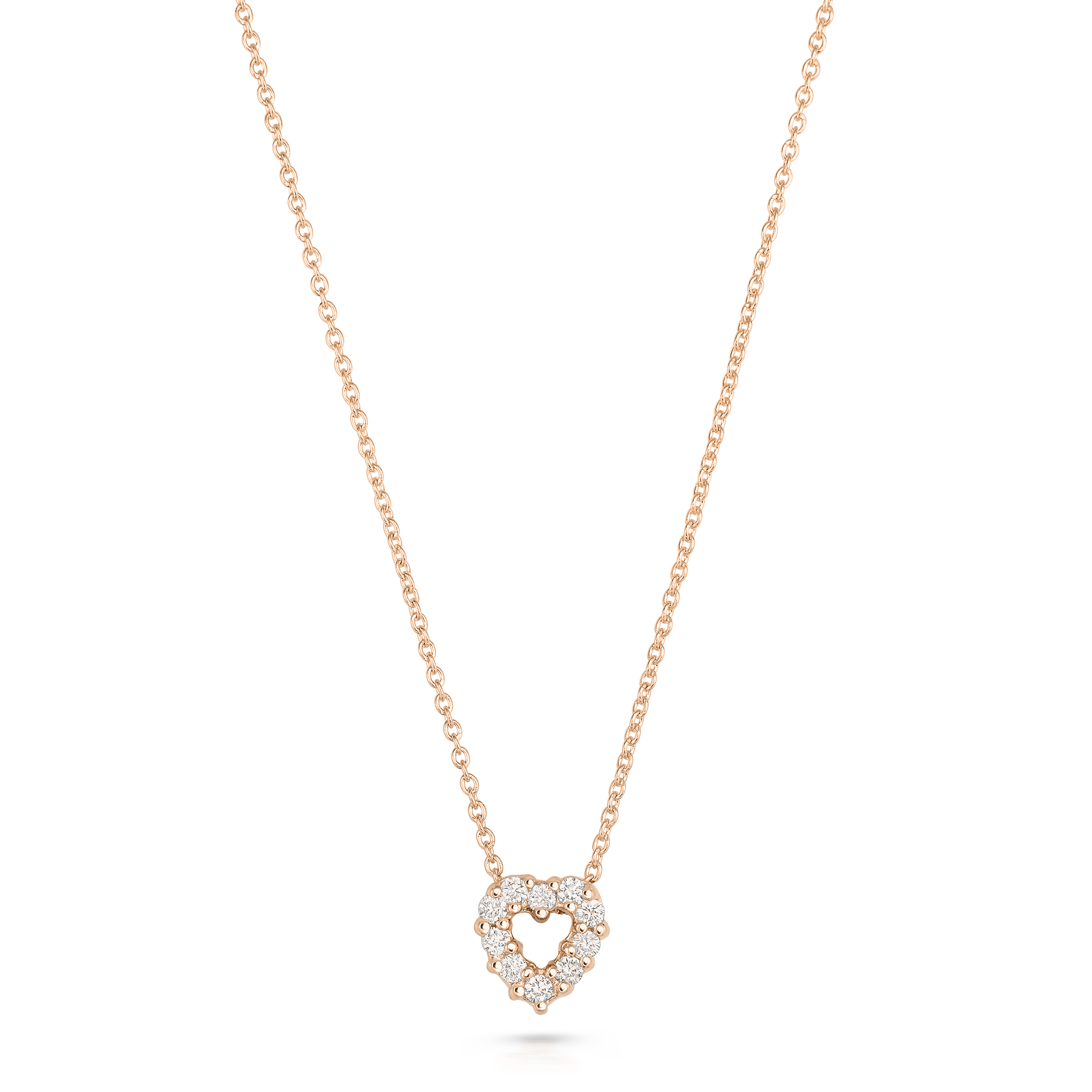 18k Rose Gold Tiny Treasures Diamond Heart Necklace