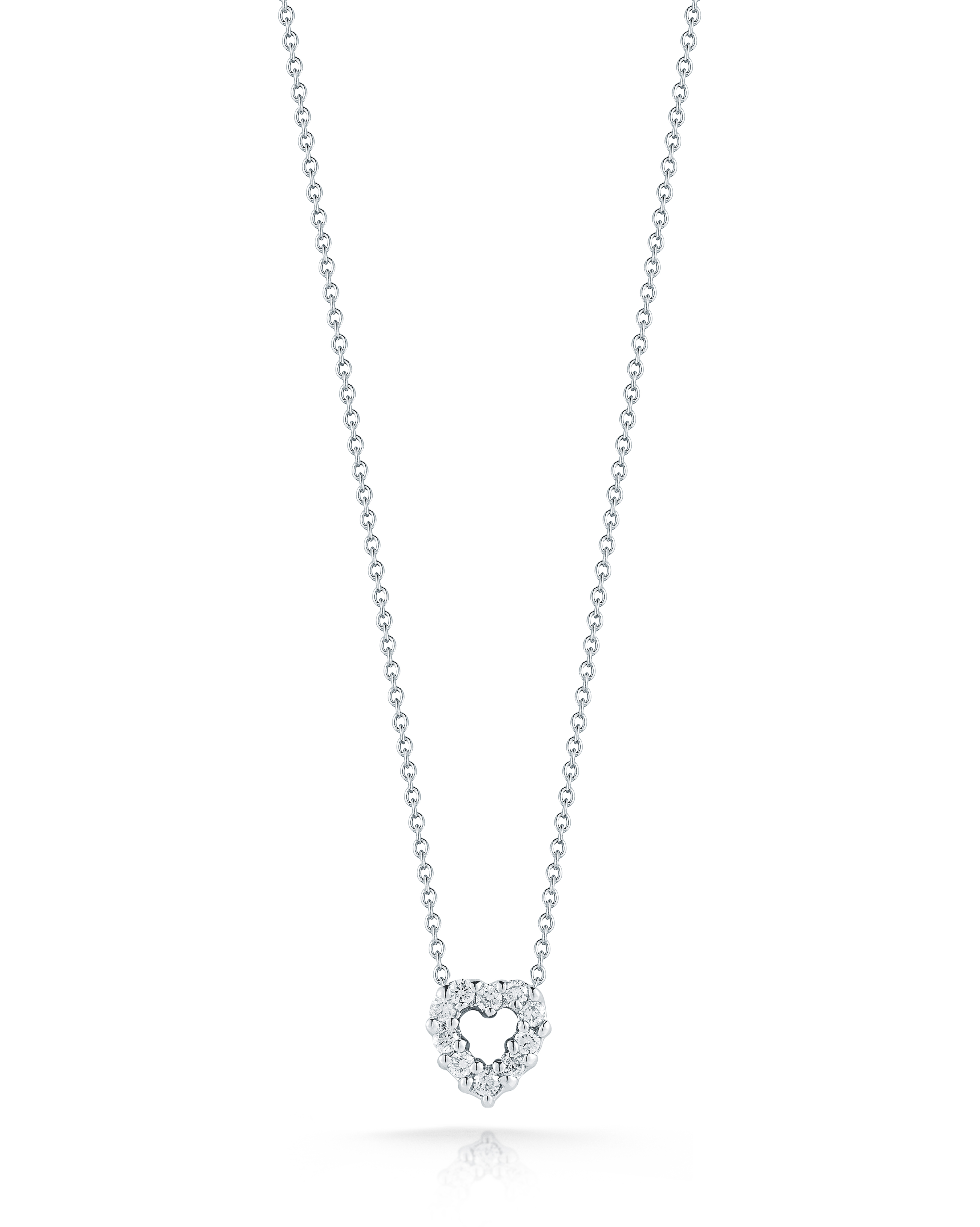 18k White Gold Tiny Treasures Diamond Heart Necklace
