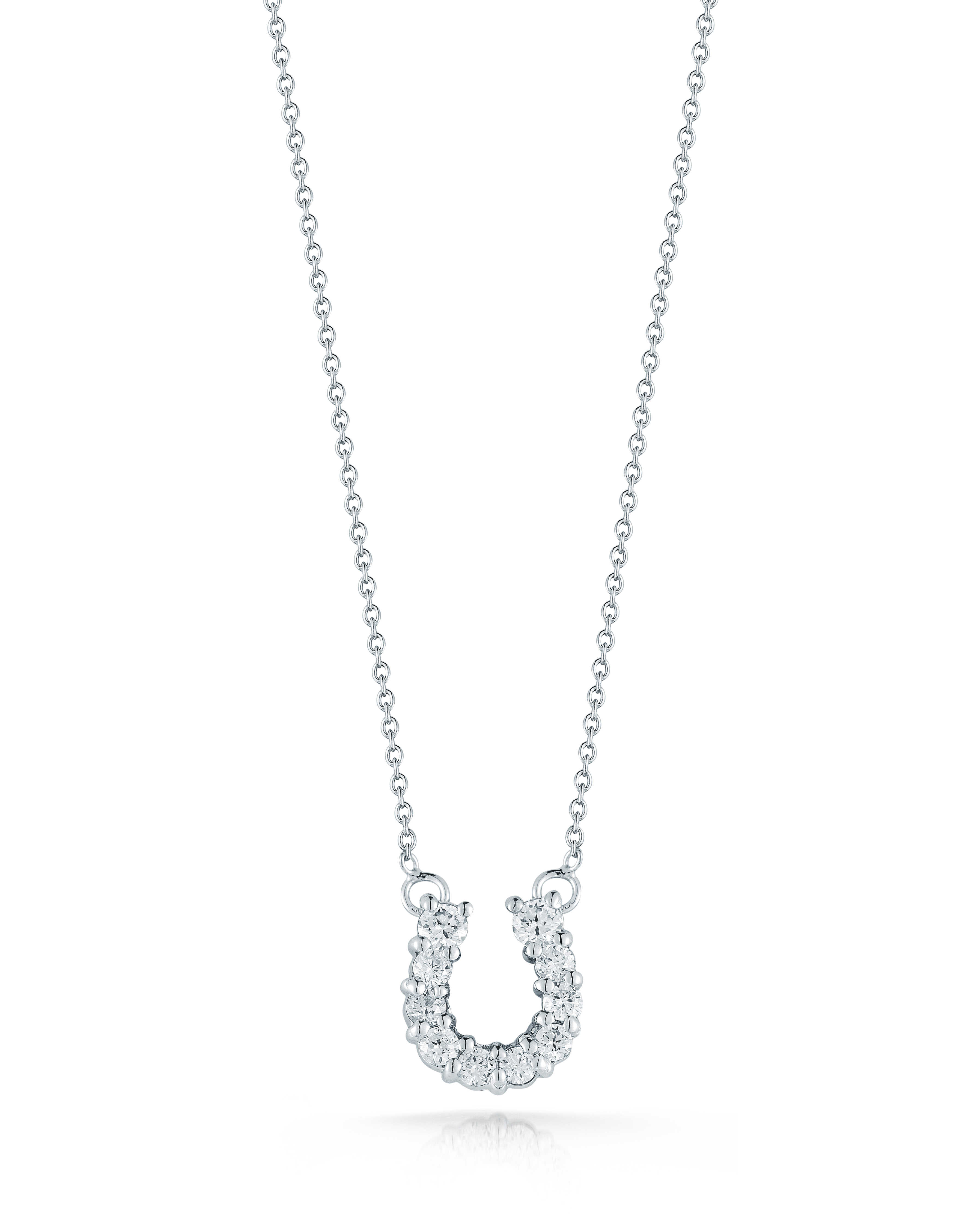 18k White Gold Tiny Treasures Diamond Horseshoe Necklace