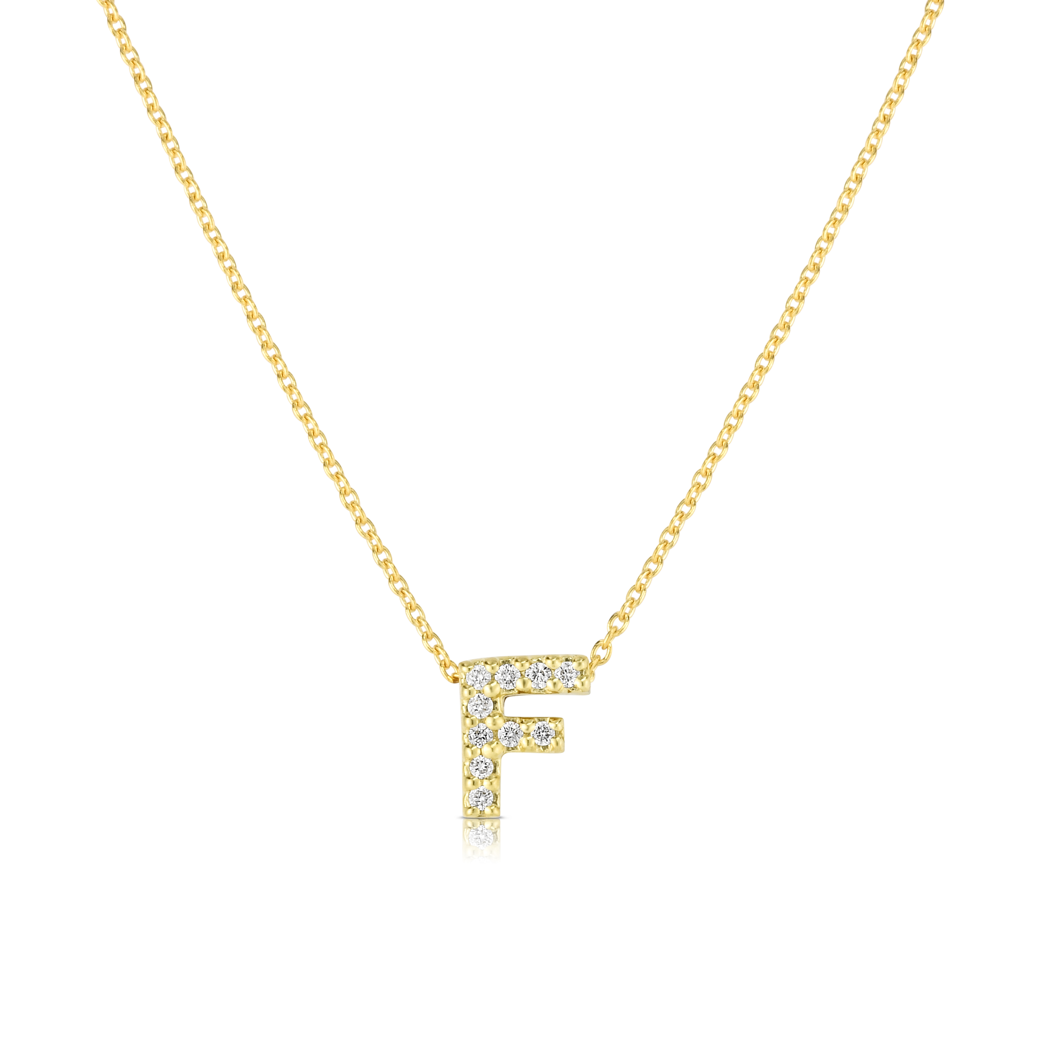 18k Yellow Gold Tiny Treasures Diamond Love Letter f Necklace