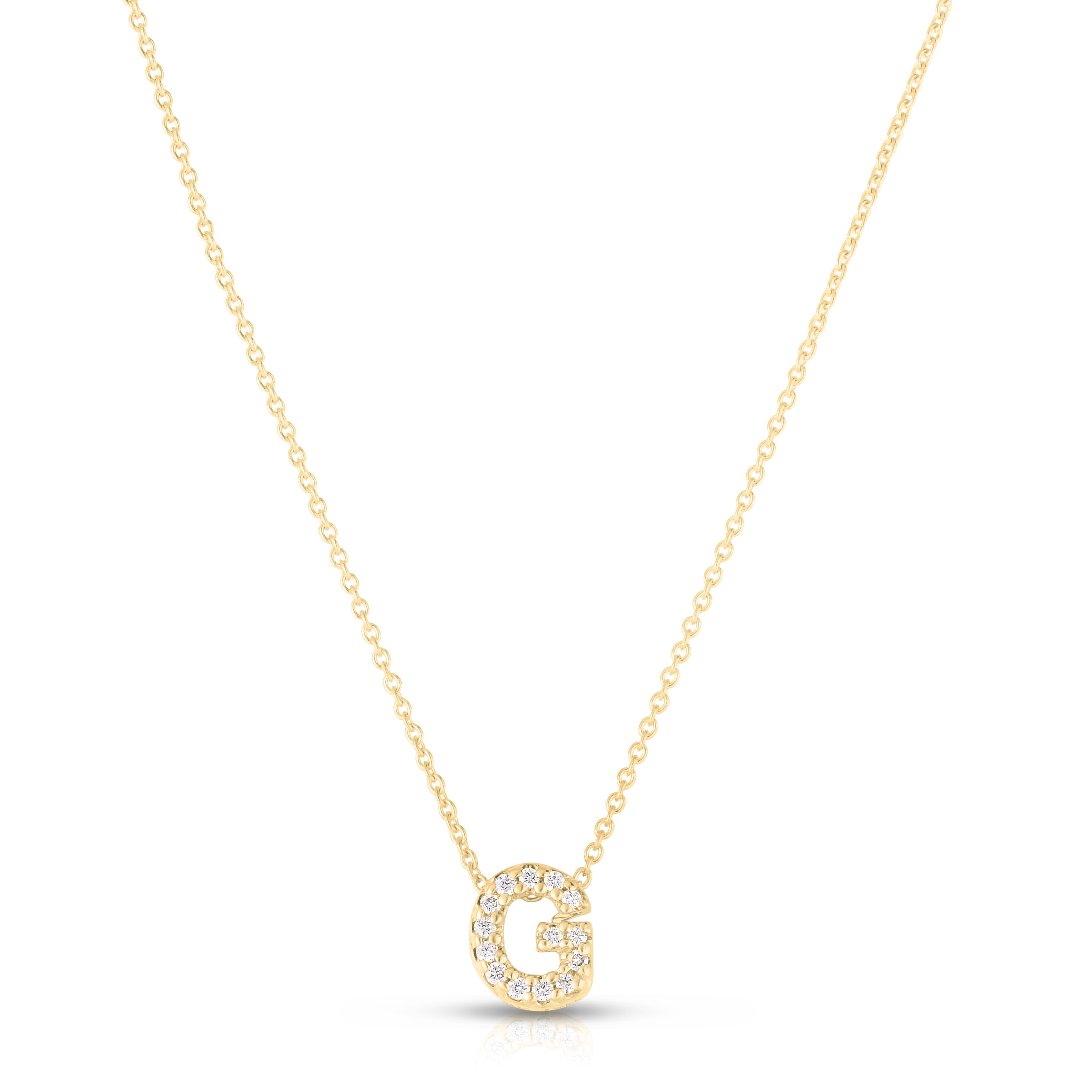 18k Yellow Gold Tiny Treasures Diamond Love Letter g Necklace