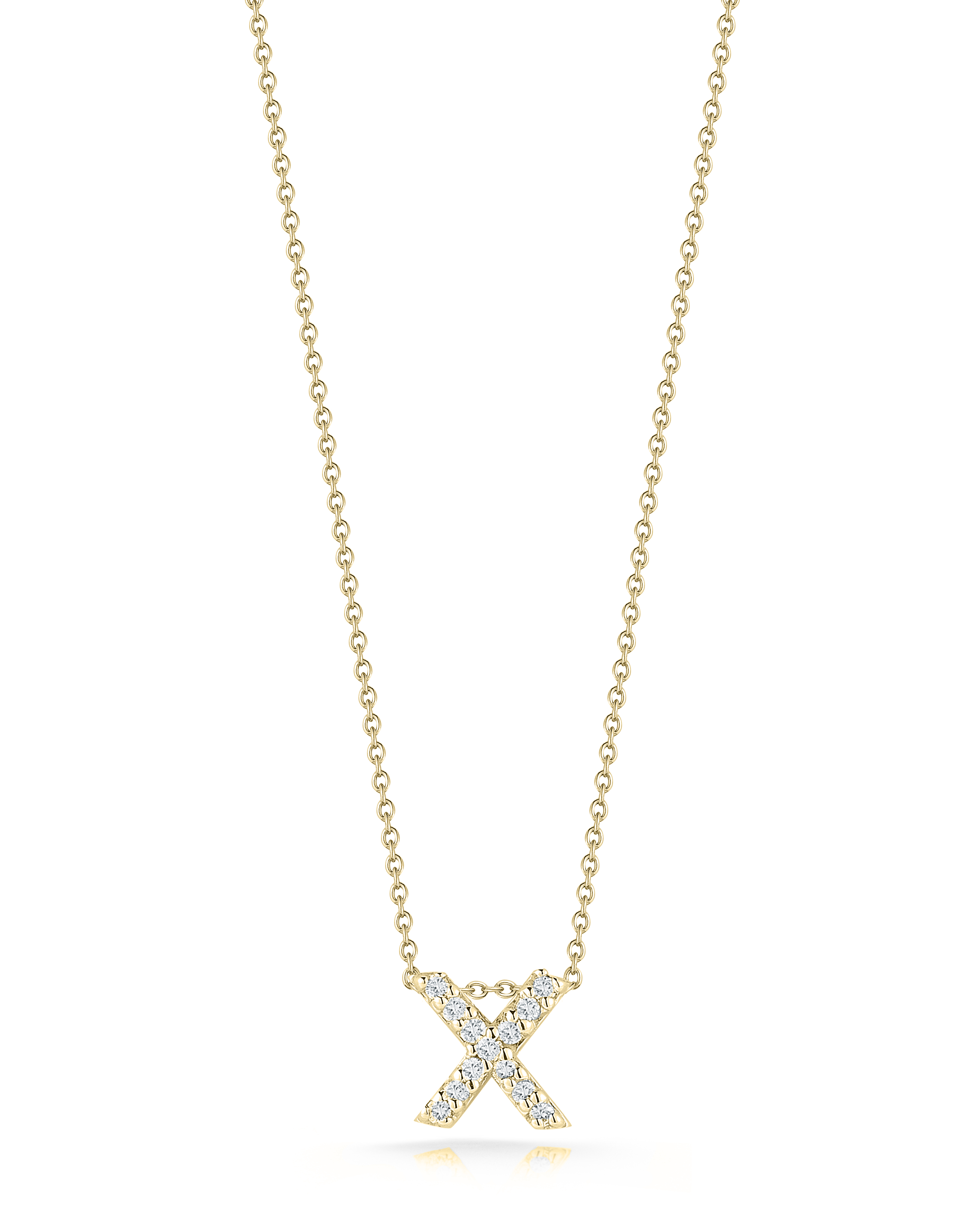 18k Yellow Gold Tiny Treasures Diamond Love Letter x Necklace