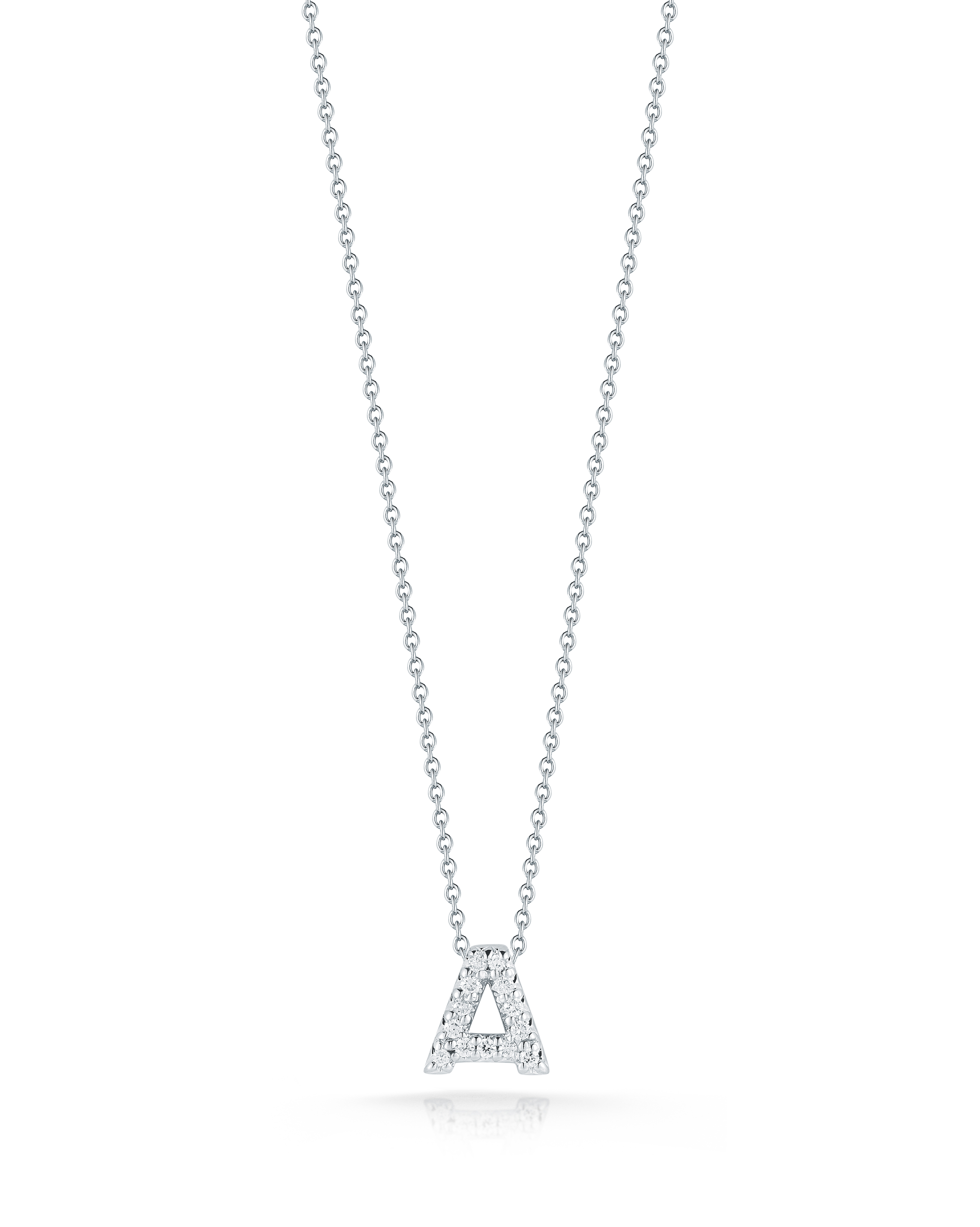 18k White Gold Tiny Treasures Diamond Love Letter a Necklace