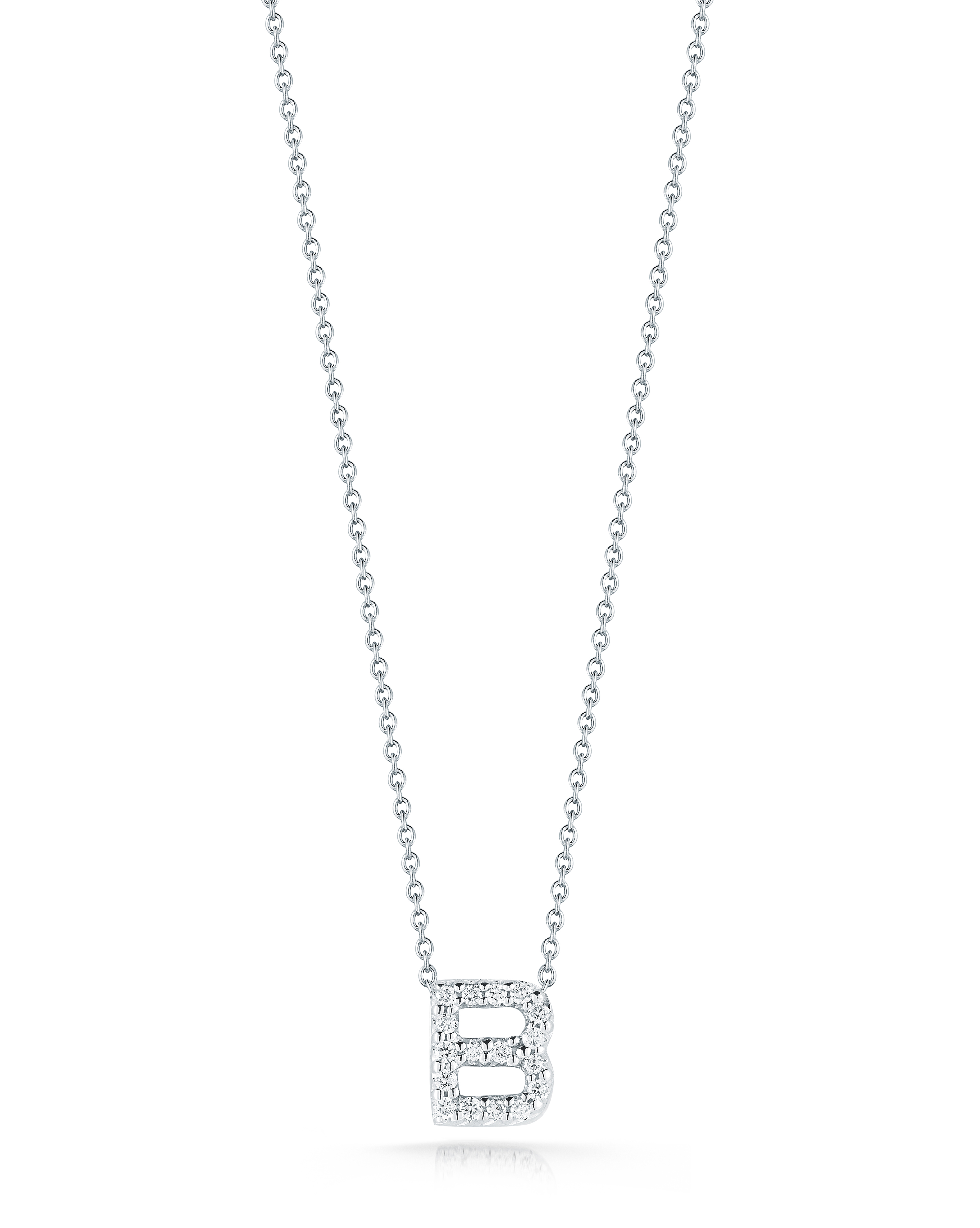 18k White Gold Tiny Treasures Diamond Love Letter b Necklace
