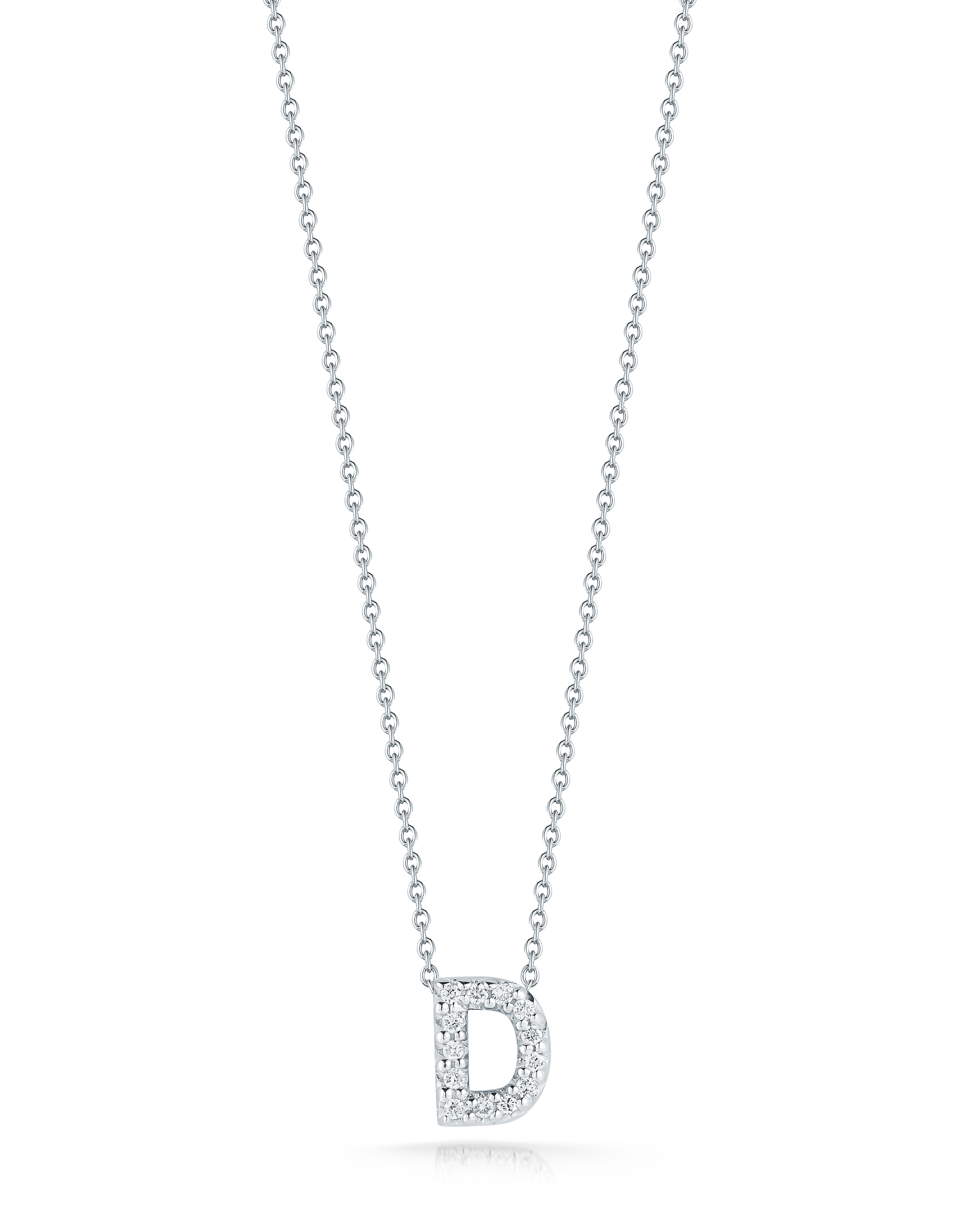 18k White Gold Tiny Treasures Diamond Love Letter d Necklace