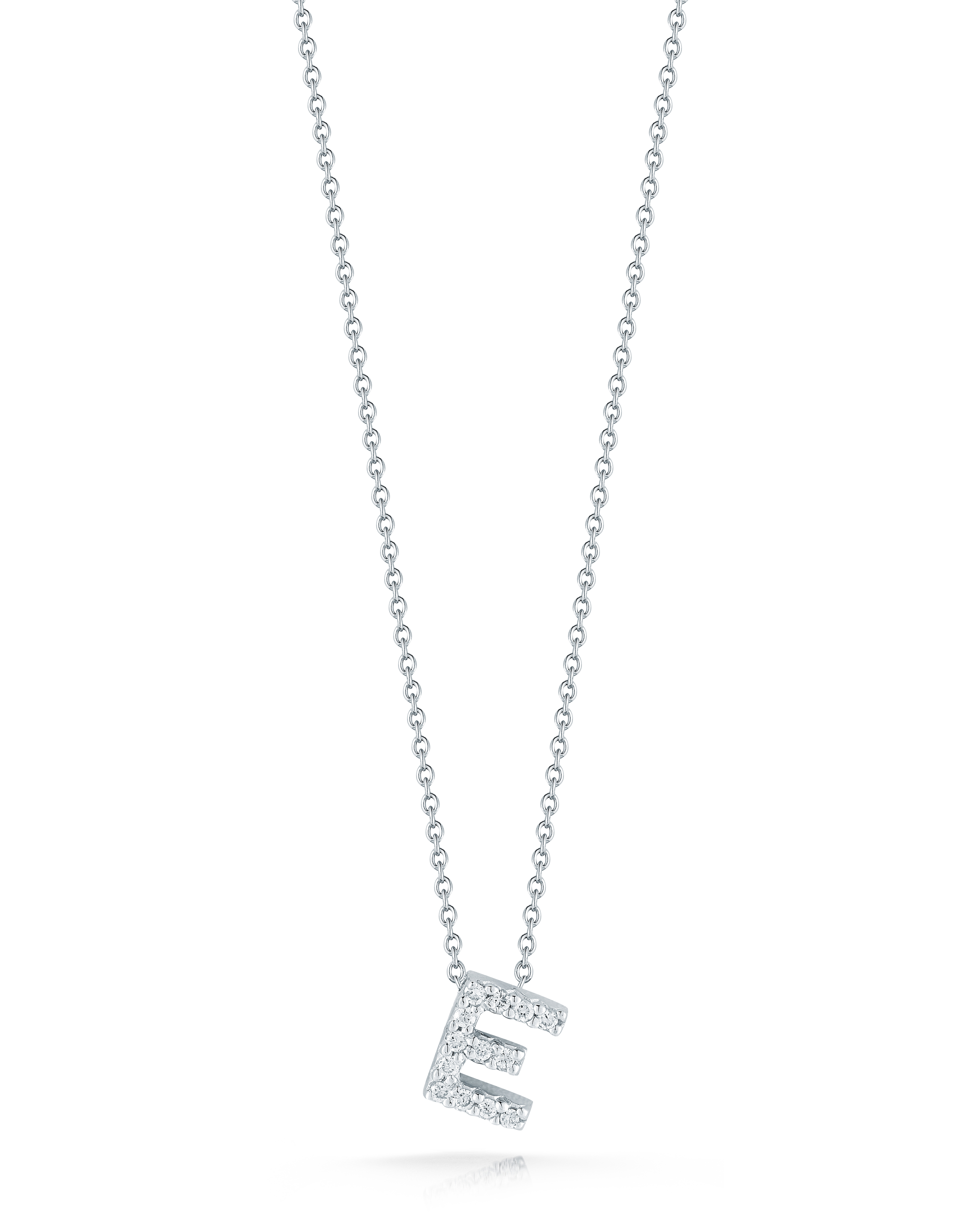 18k White Gold Tiny Treasures Diamond Love Letter e Necklace