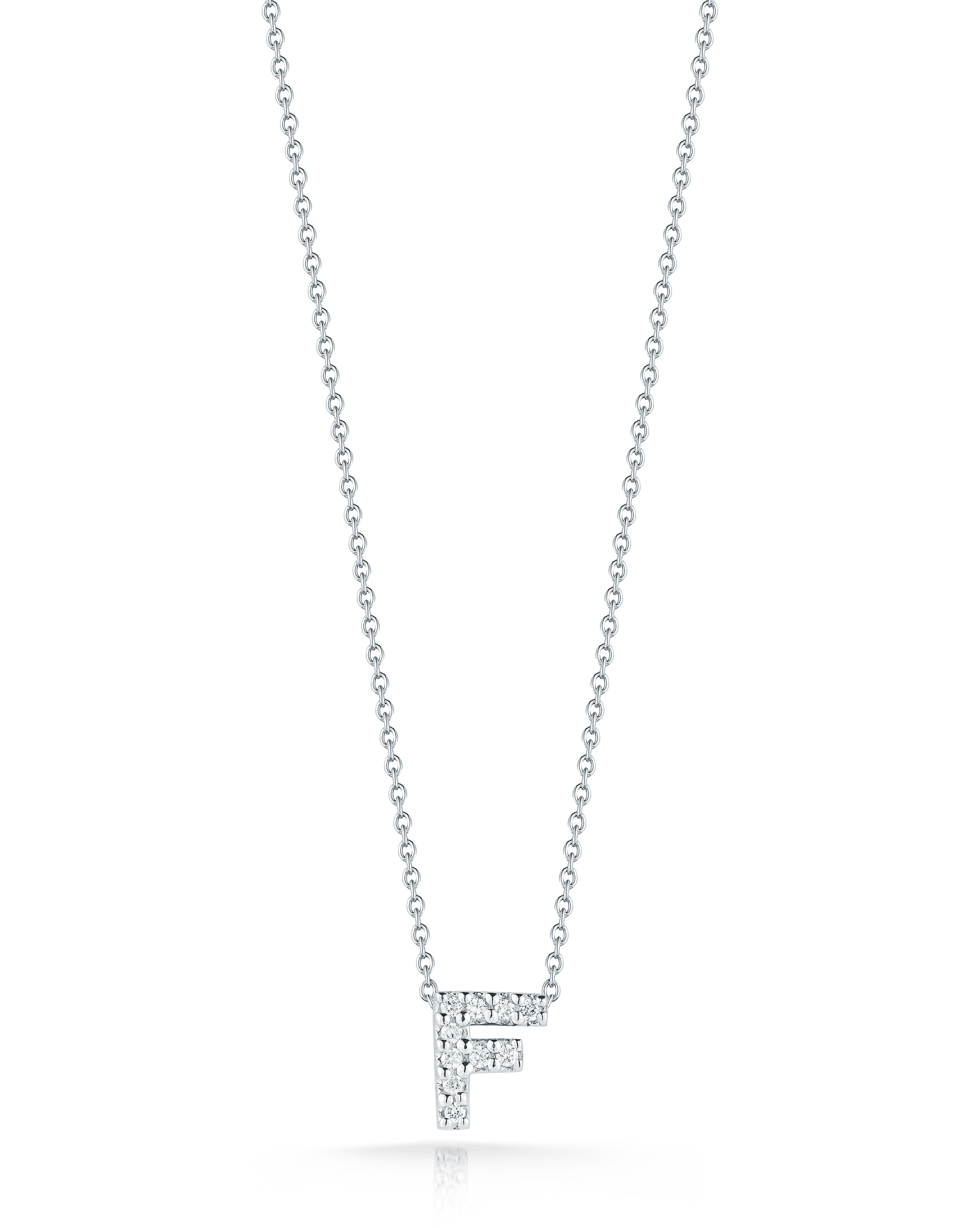 18k White Gold Tiny Treasures Diamond Love Letter f Necklace
