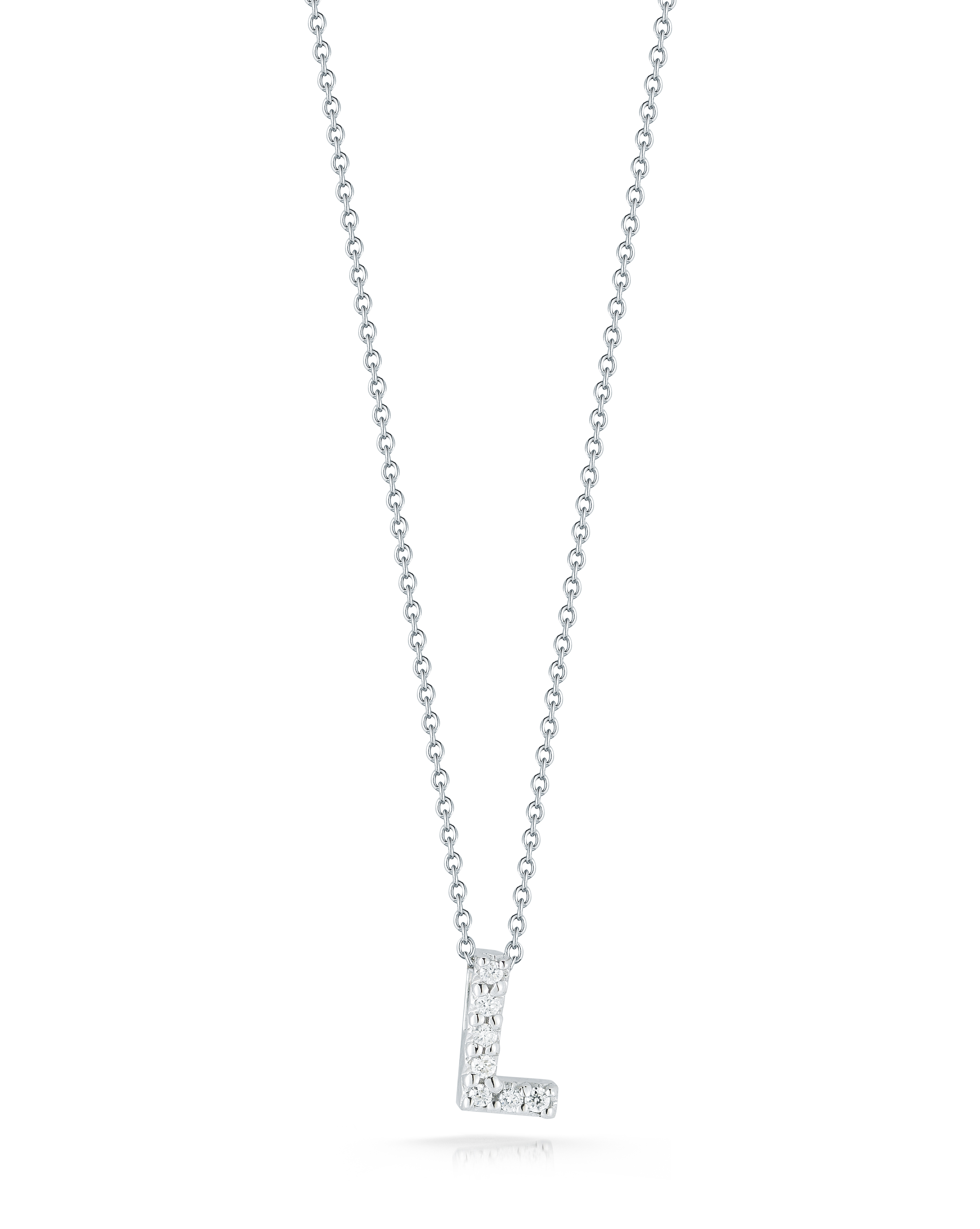 18k White Gold Tiny Treasures Diamond Love Letter l Necklace