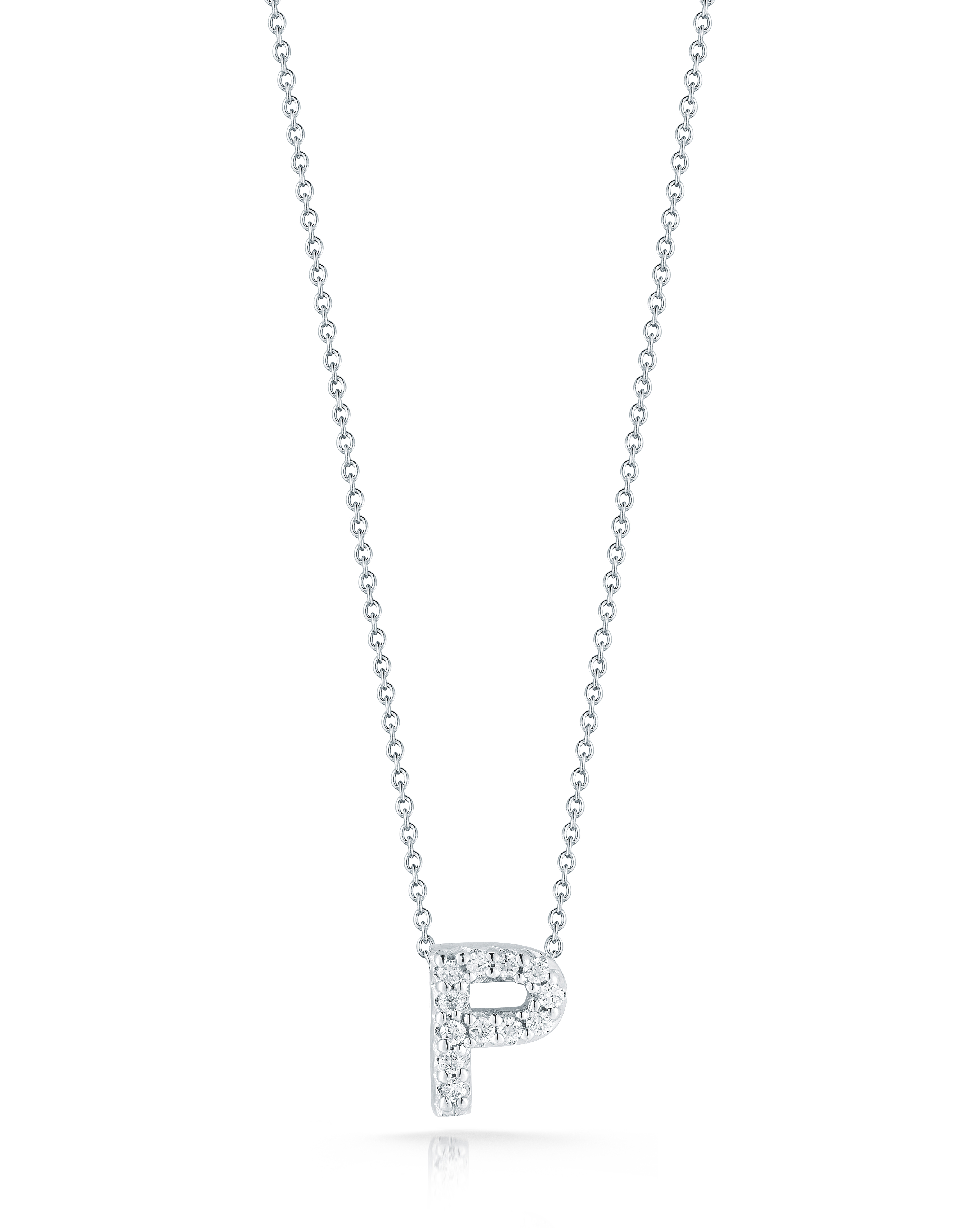 18k White Gold Tiny Treasures Diamond Love Letter p Necklace