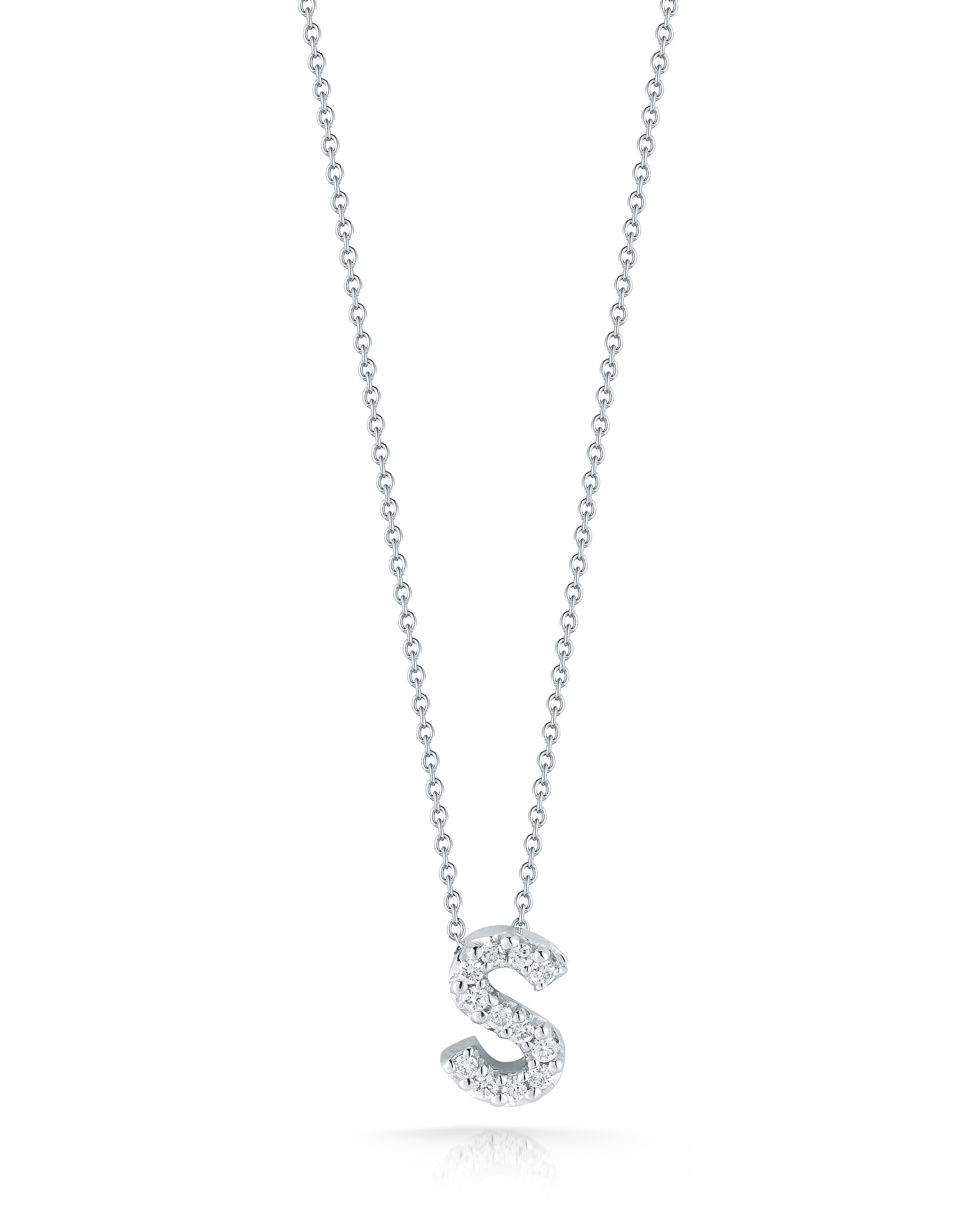 18k White Gold Tiny Treasures Diamond Love Letter s Necklace