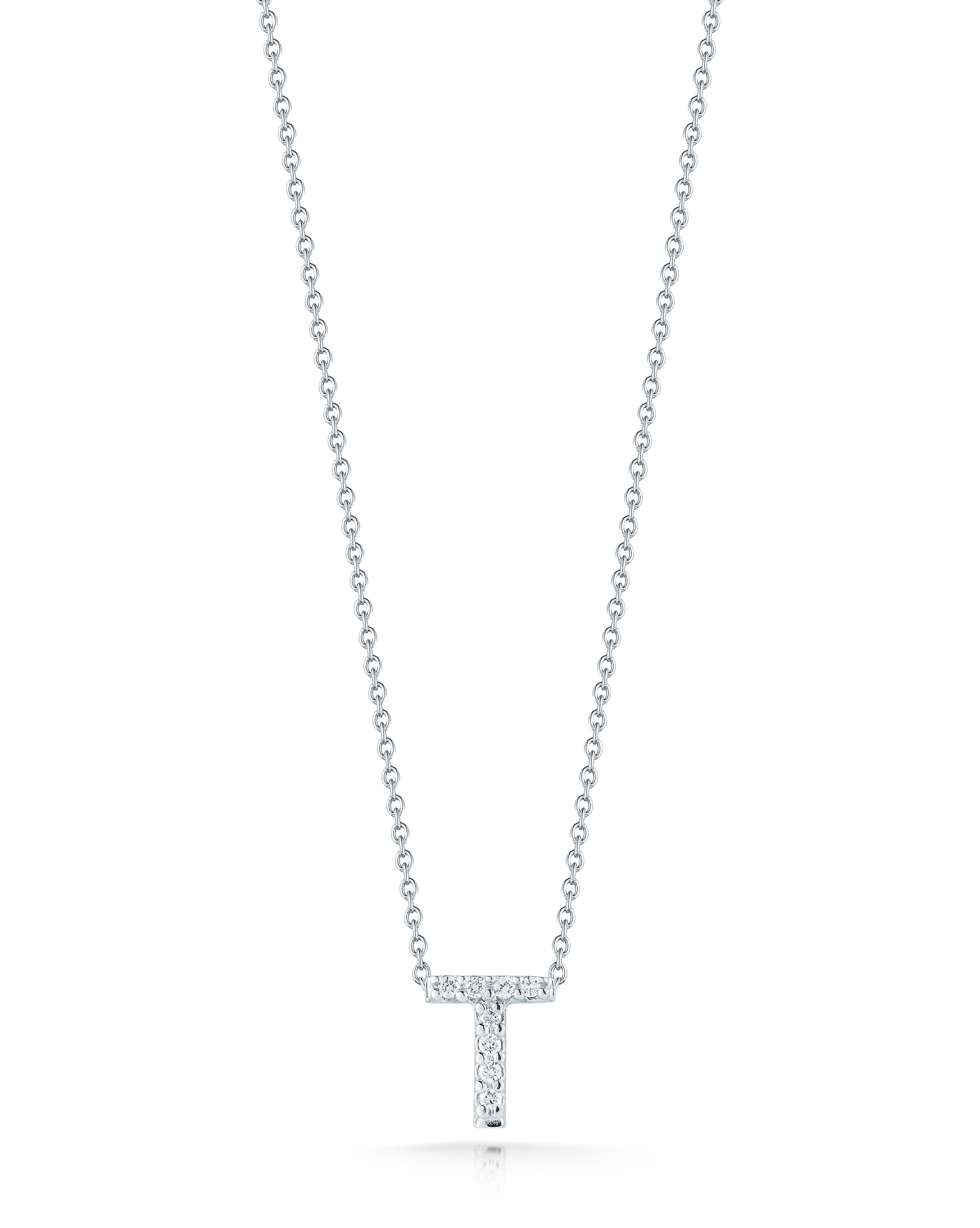 18k White Gold Tiny Treasures Diamond Love Letter t Necklace