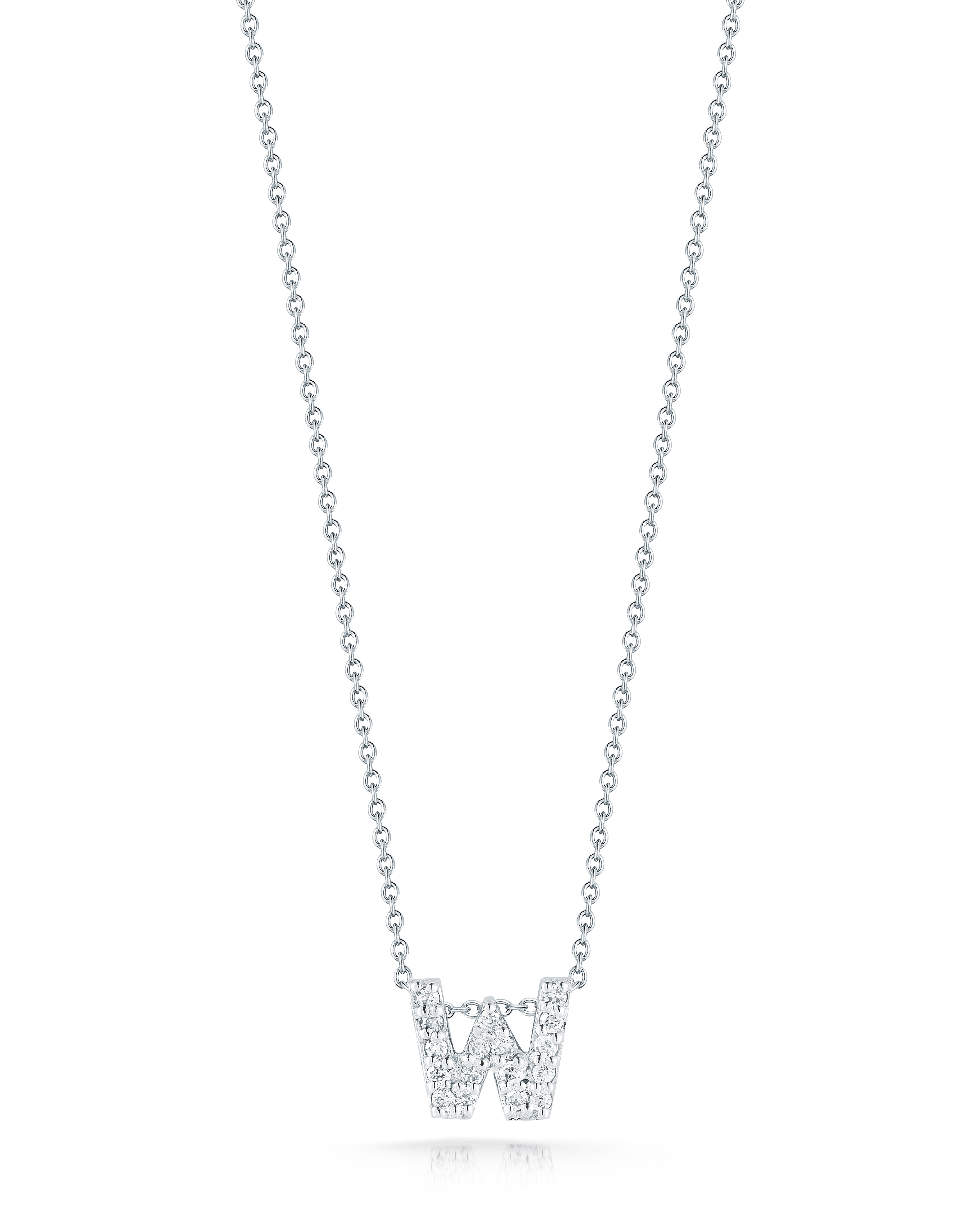 18k White Gold Tiny Treasures Diamond Love Letter w Necklace