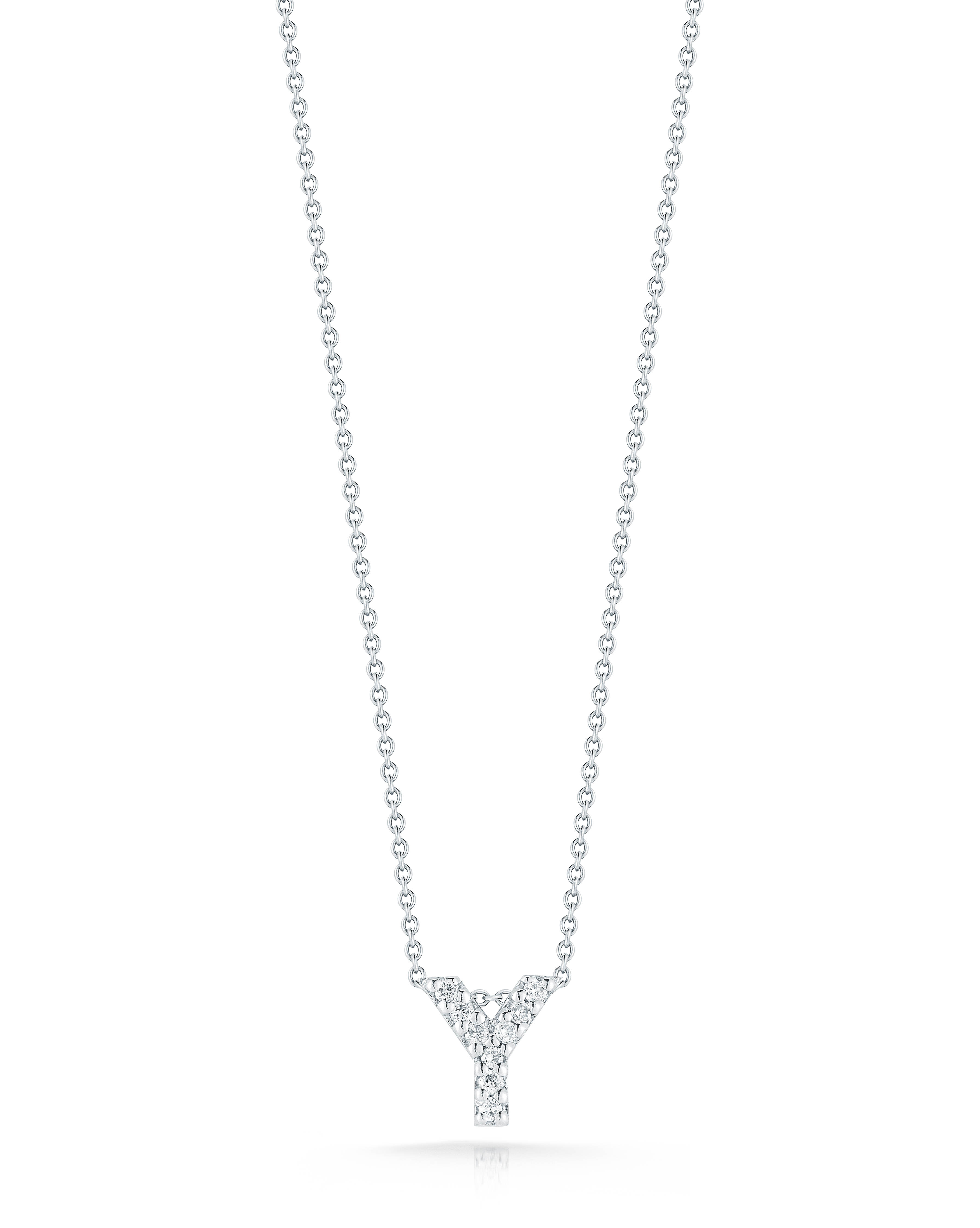 18k White Gold Tiny Treasures Diamond Love Letter y Necklace