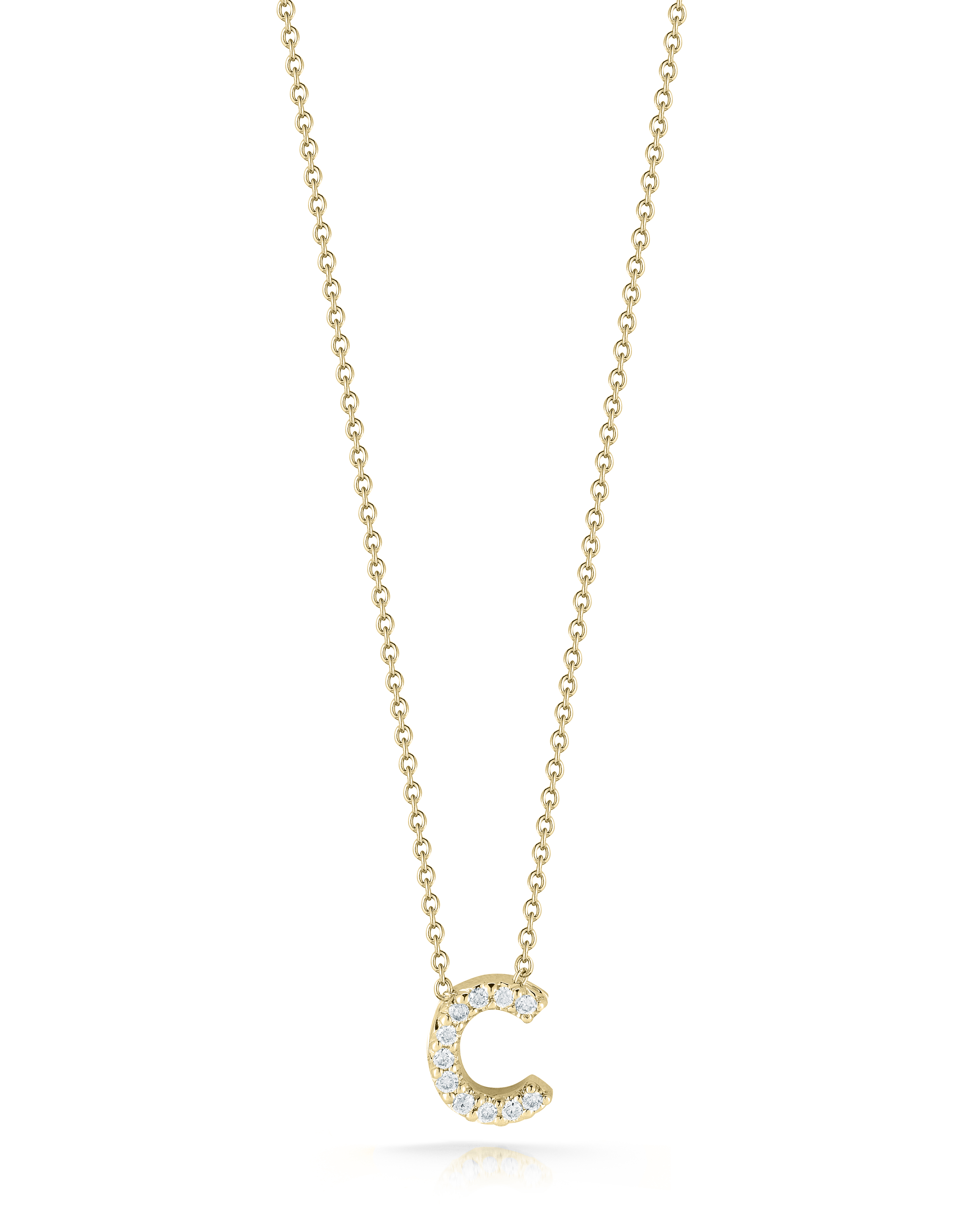 18k Yellow Gold Tiny Treasures Diamond Love Letter c Necklace