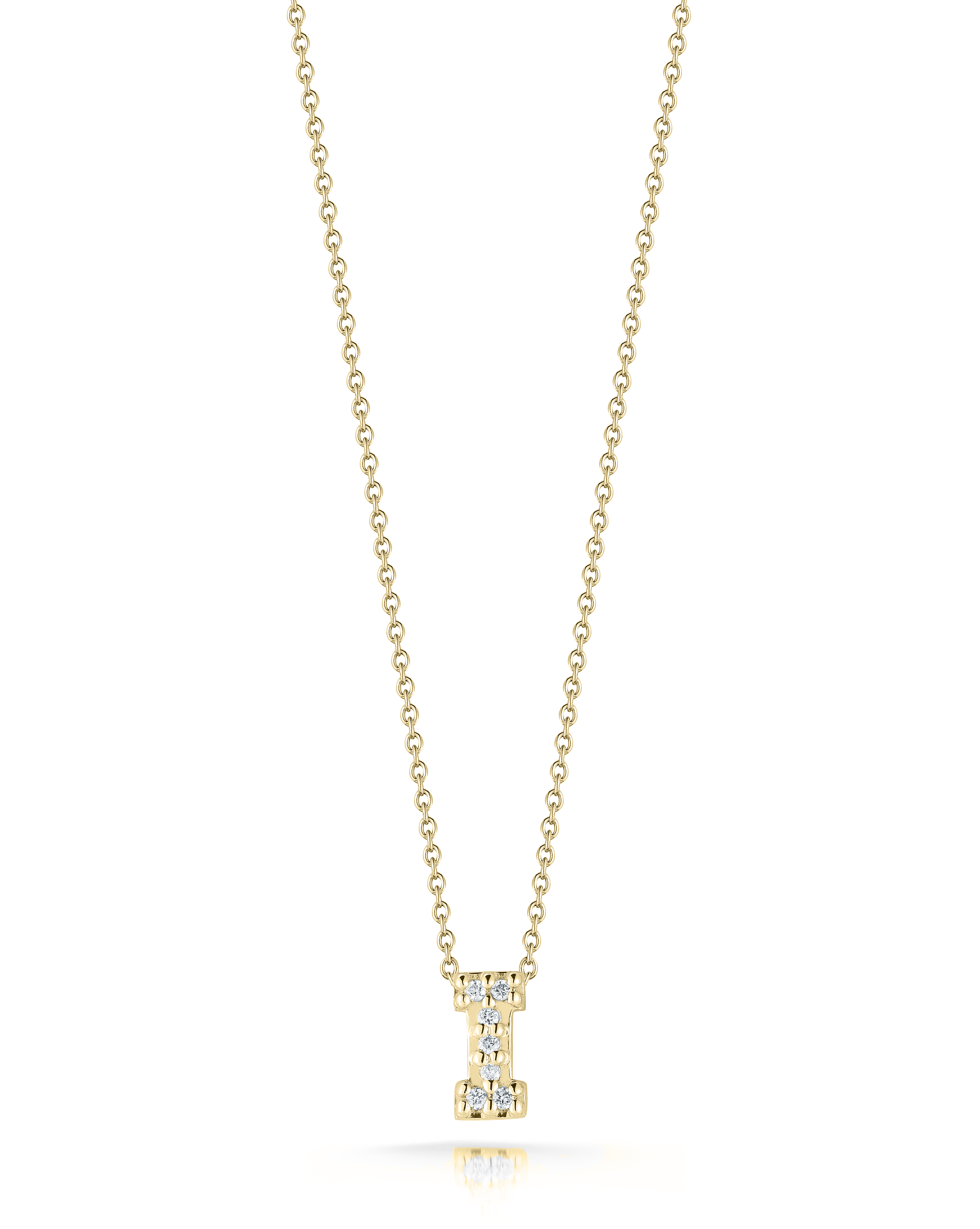 18k Yellow Gold Tiny Treasures Diamond Love Letter i Necklace