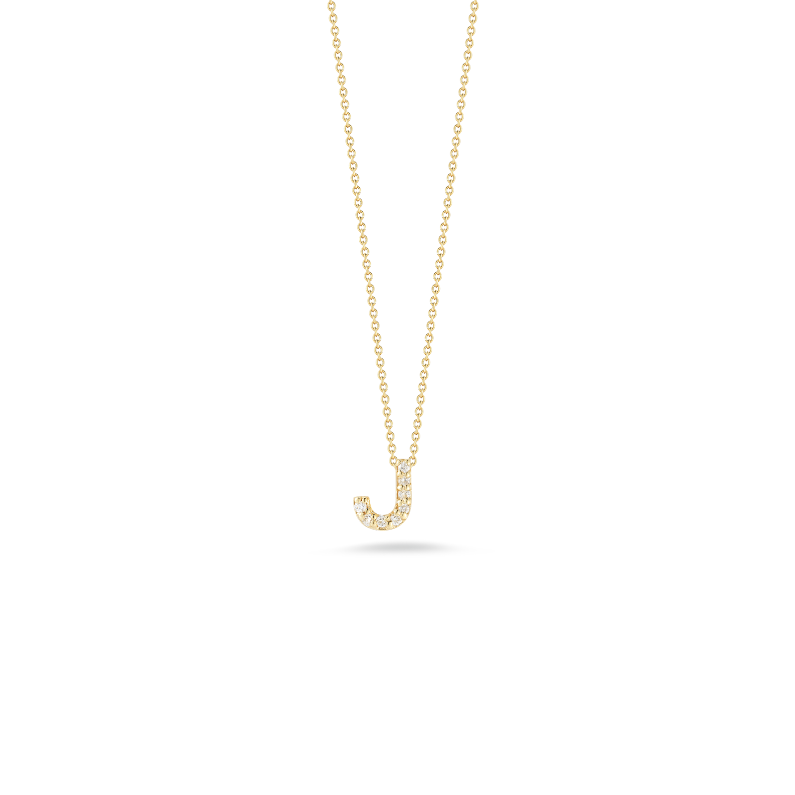 18k Yellow Gold Tiny Treasures Diamond Love Letter j Necklace
