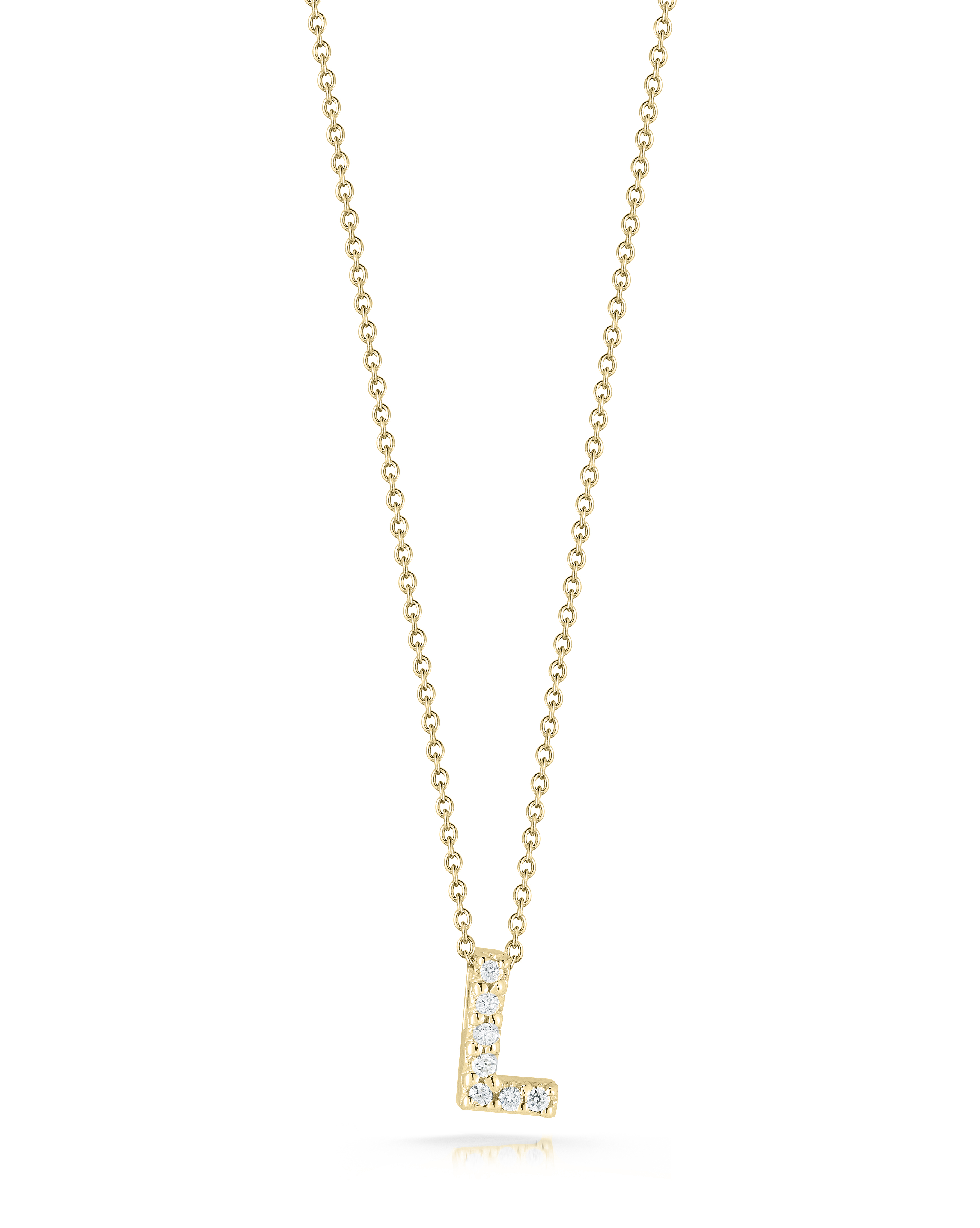 18k Yellow Gold Tiny Treasures Diamond Love Letter l Necklace