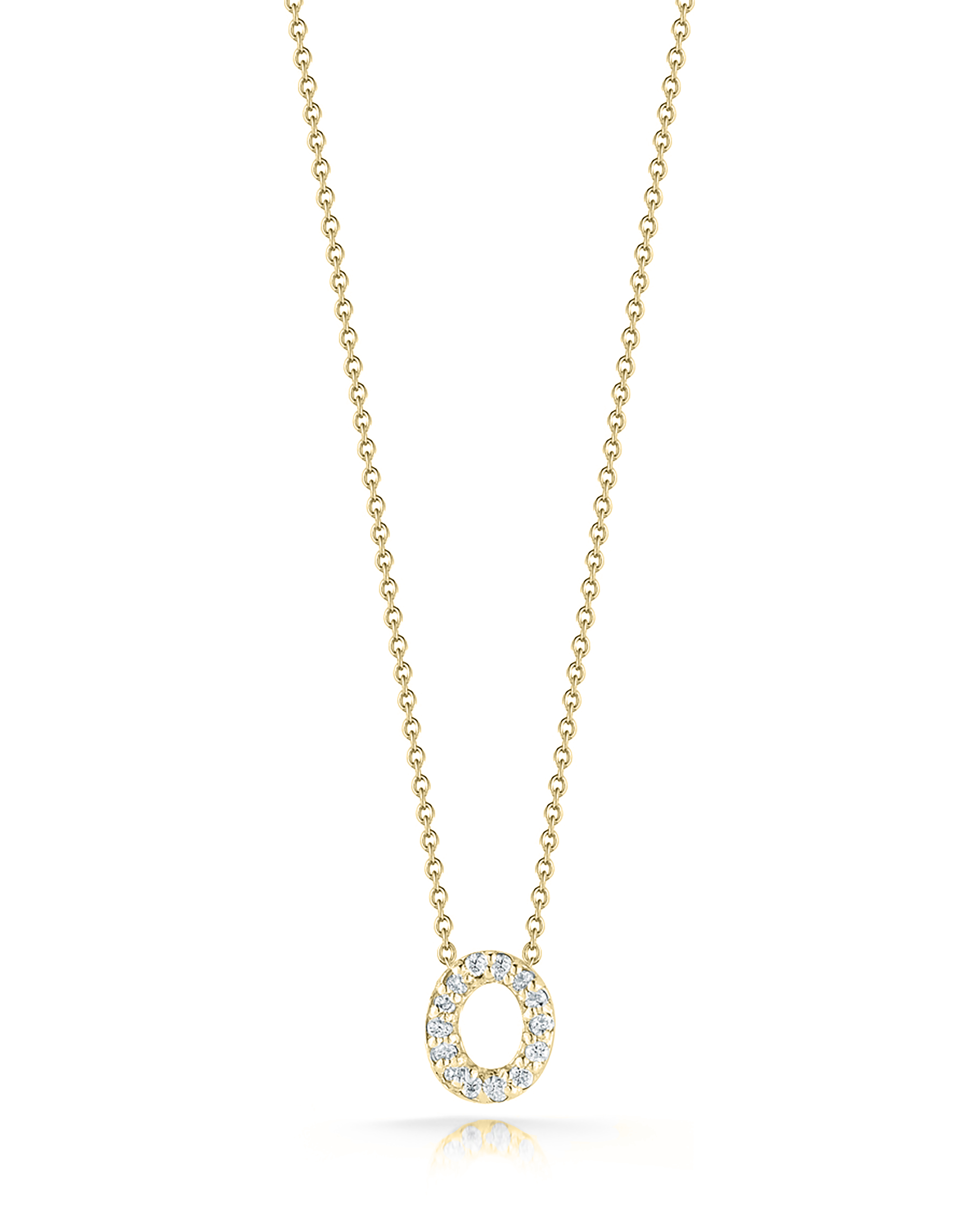 18k Yellow Gold Tiny Treasures Diamond Love Letter o Necklace