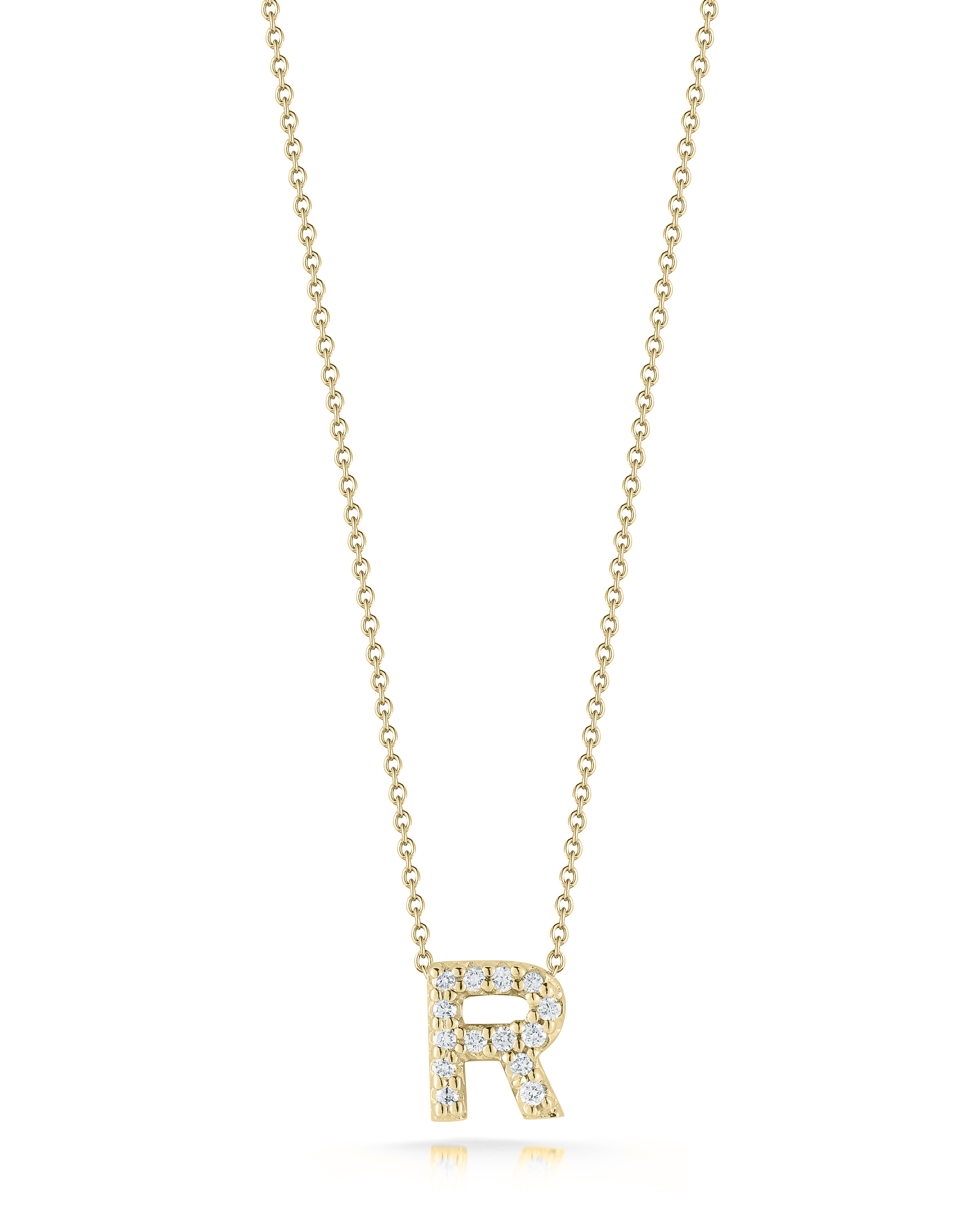 18k Yellow Gold Tiny Treasures Diamond Love Letter r Necklace
