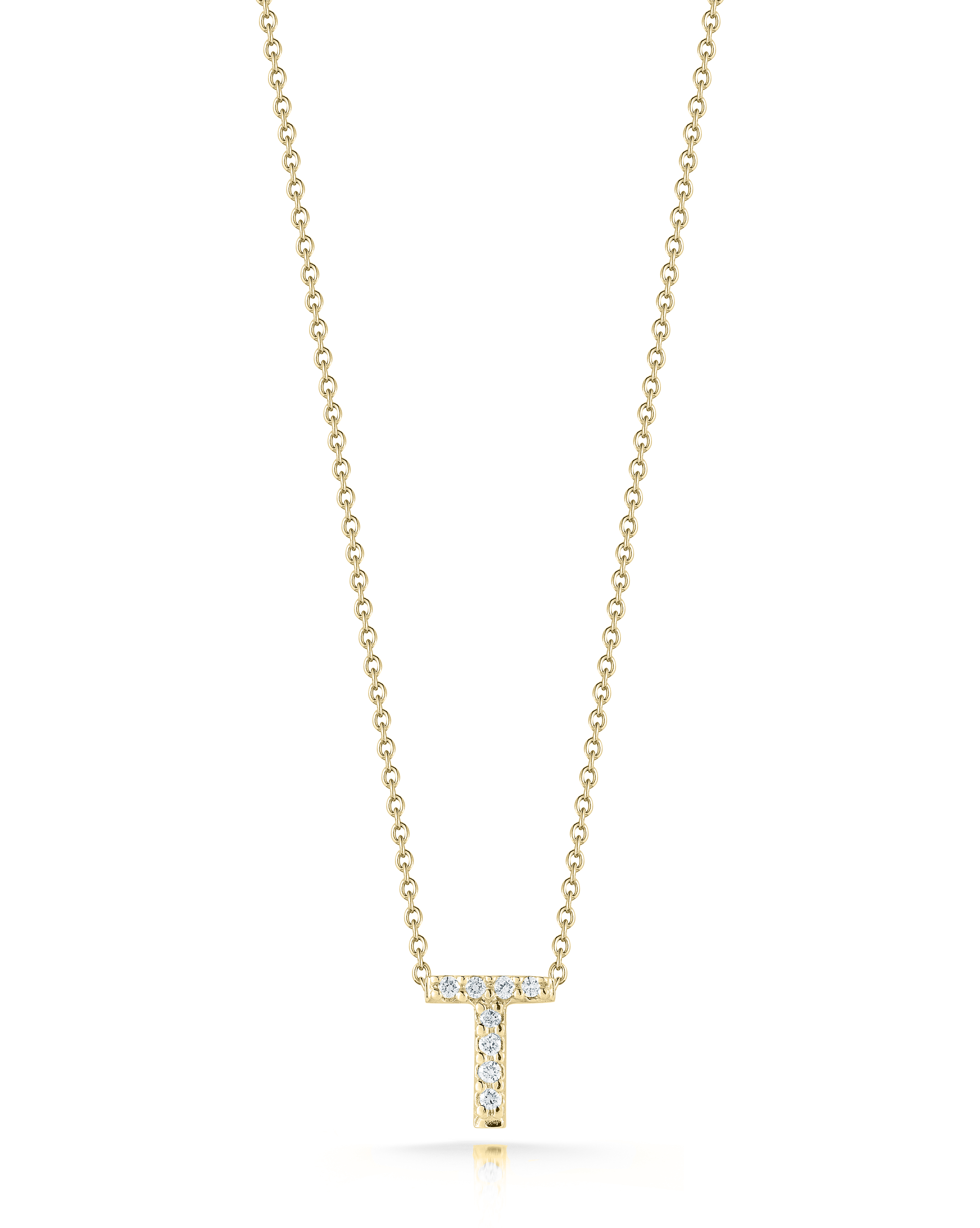 18k Yellow Gold Tiny Treasures Diamond Love Letter t Necklace