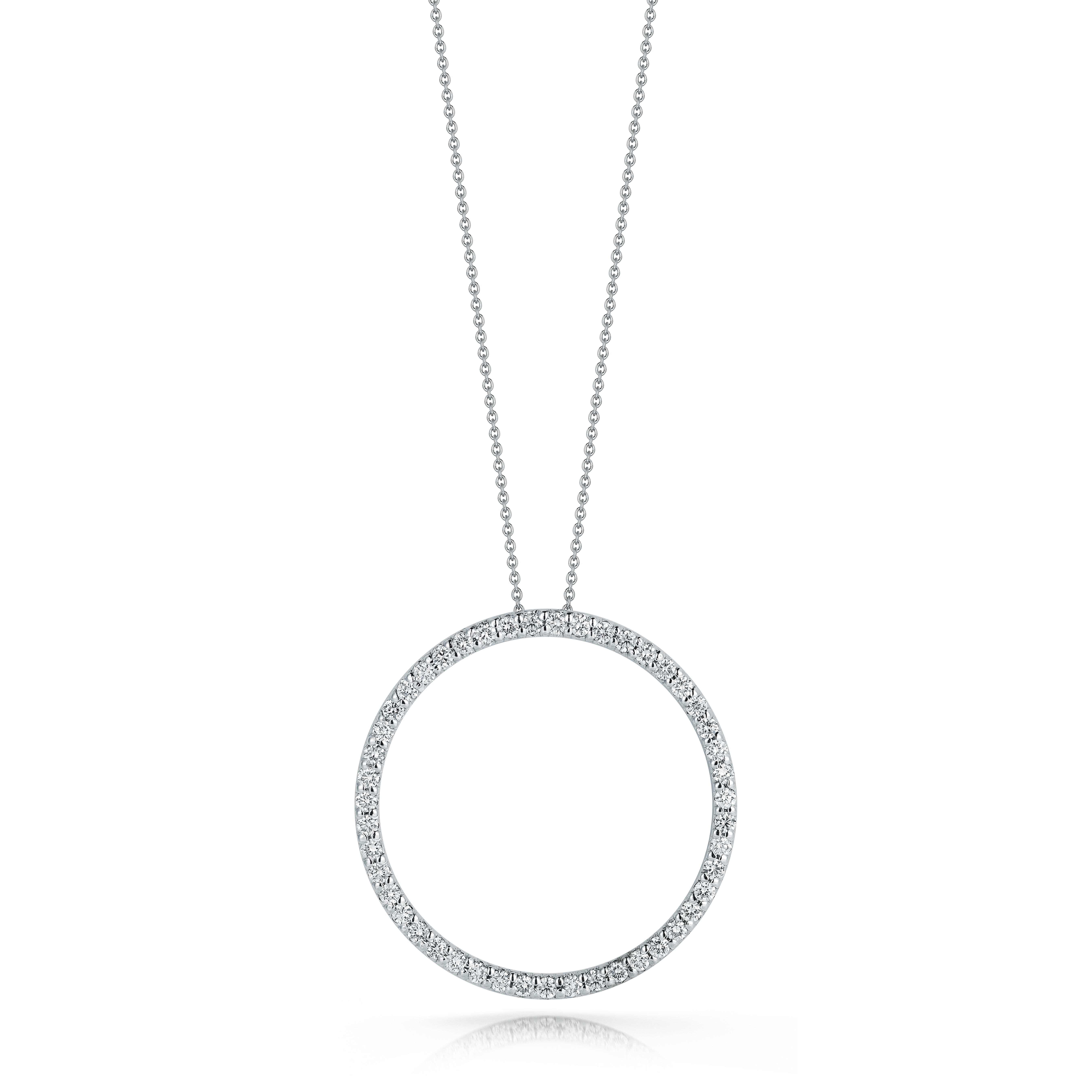 18k White Gold Tiny Treasures Diamond Circle Necklace