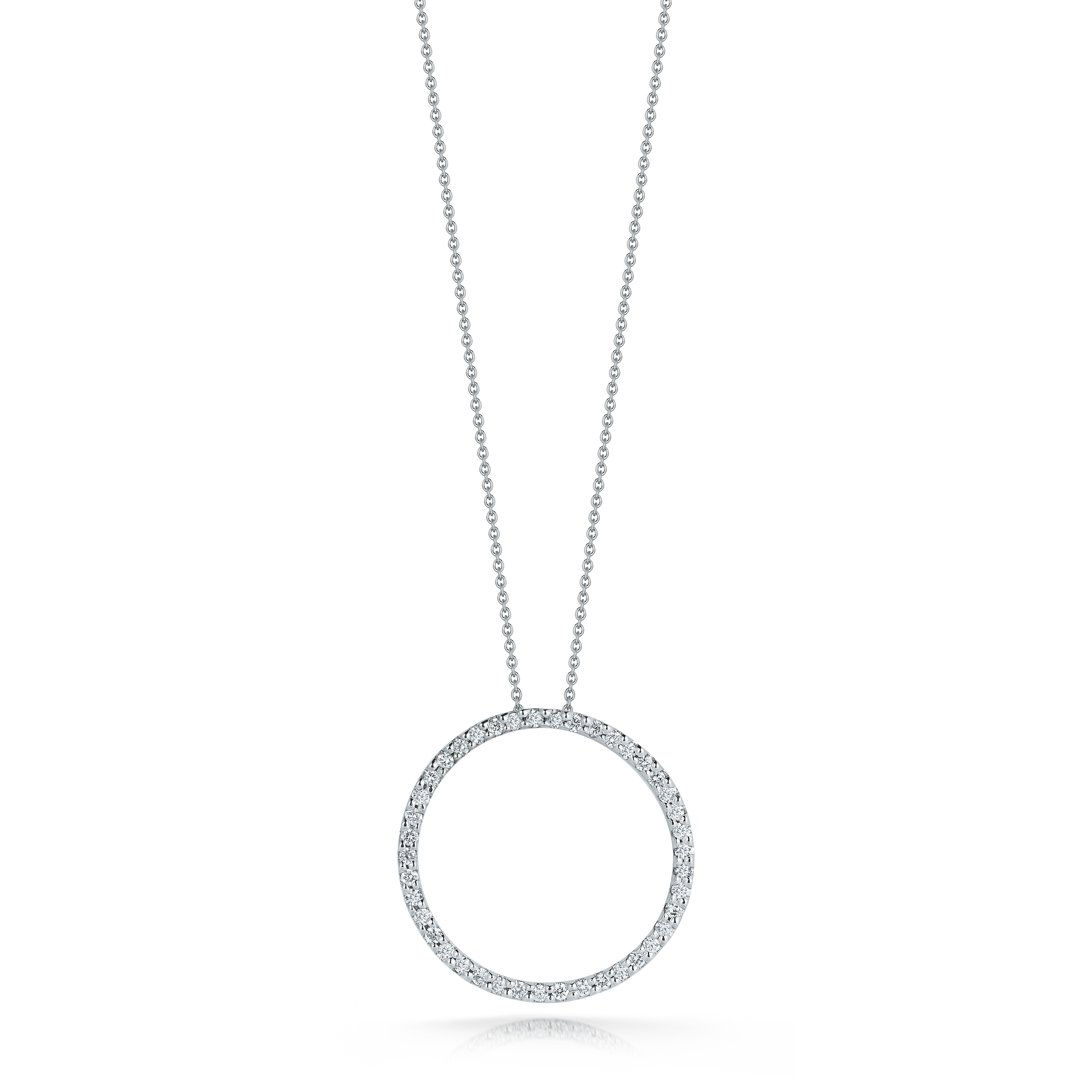 18k White Gold Tiny Treasures Diamond Circle Necklace
