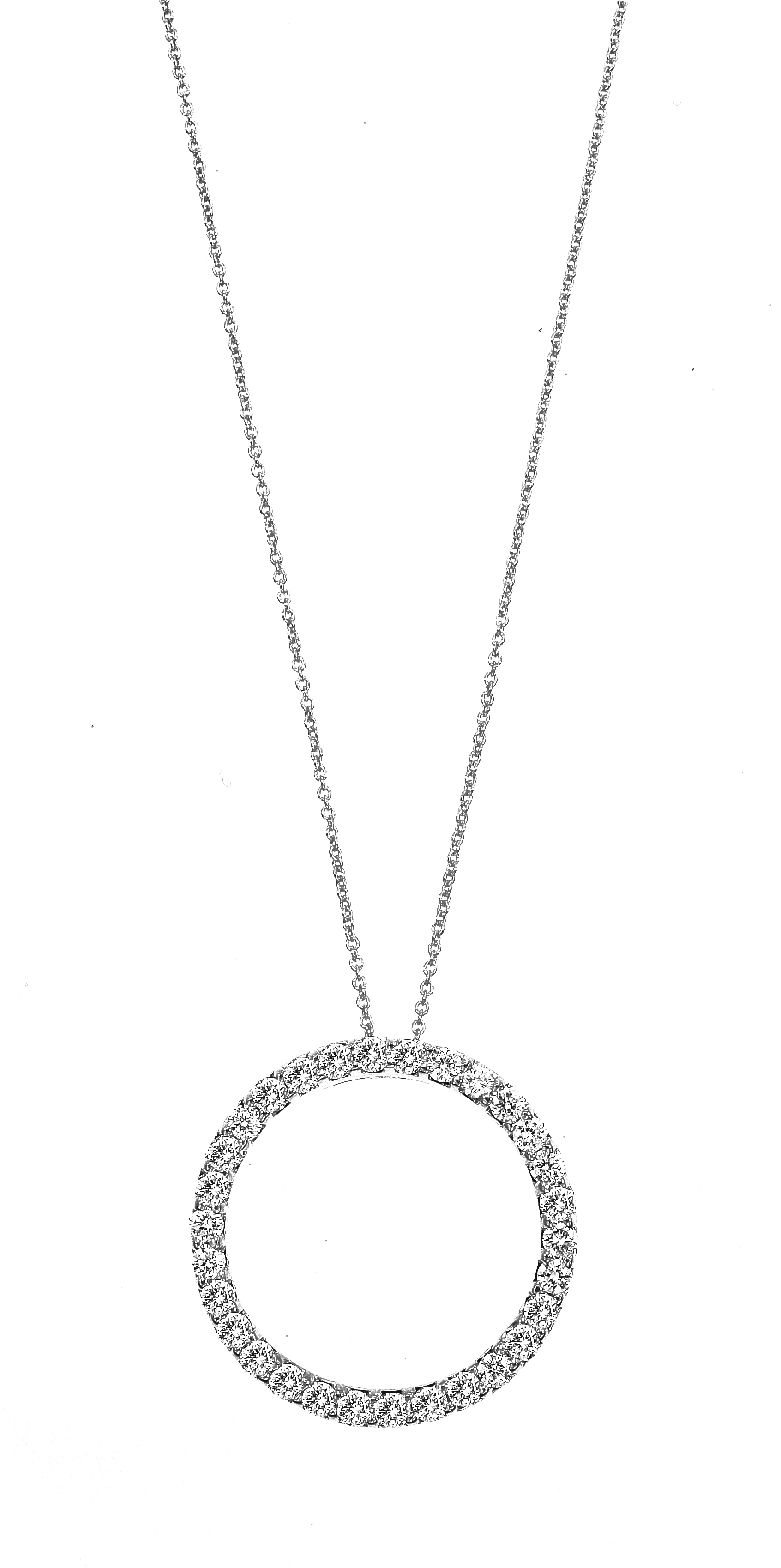 18k White Gold Tiny Treasures Diamond Circle Necklace