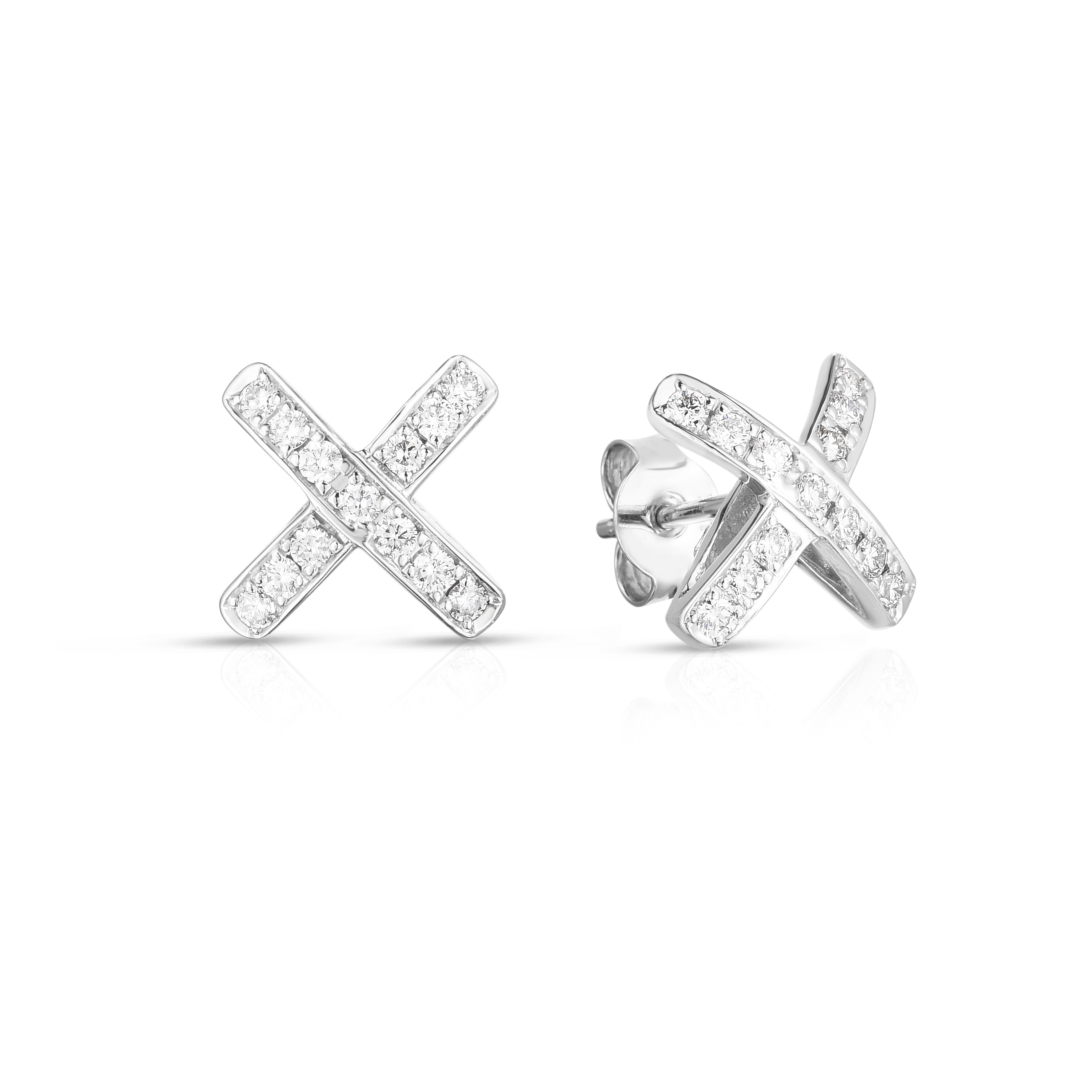 18k White Gold Tiny Treasures x Diamond Earrings