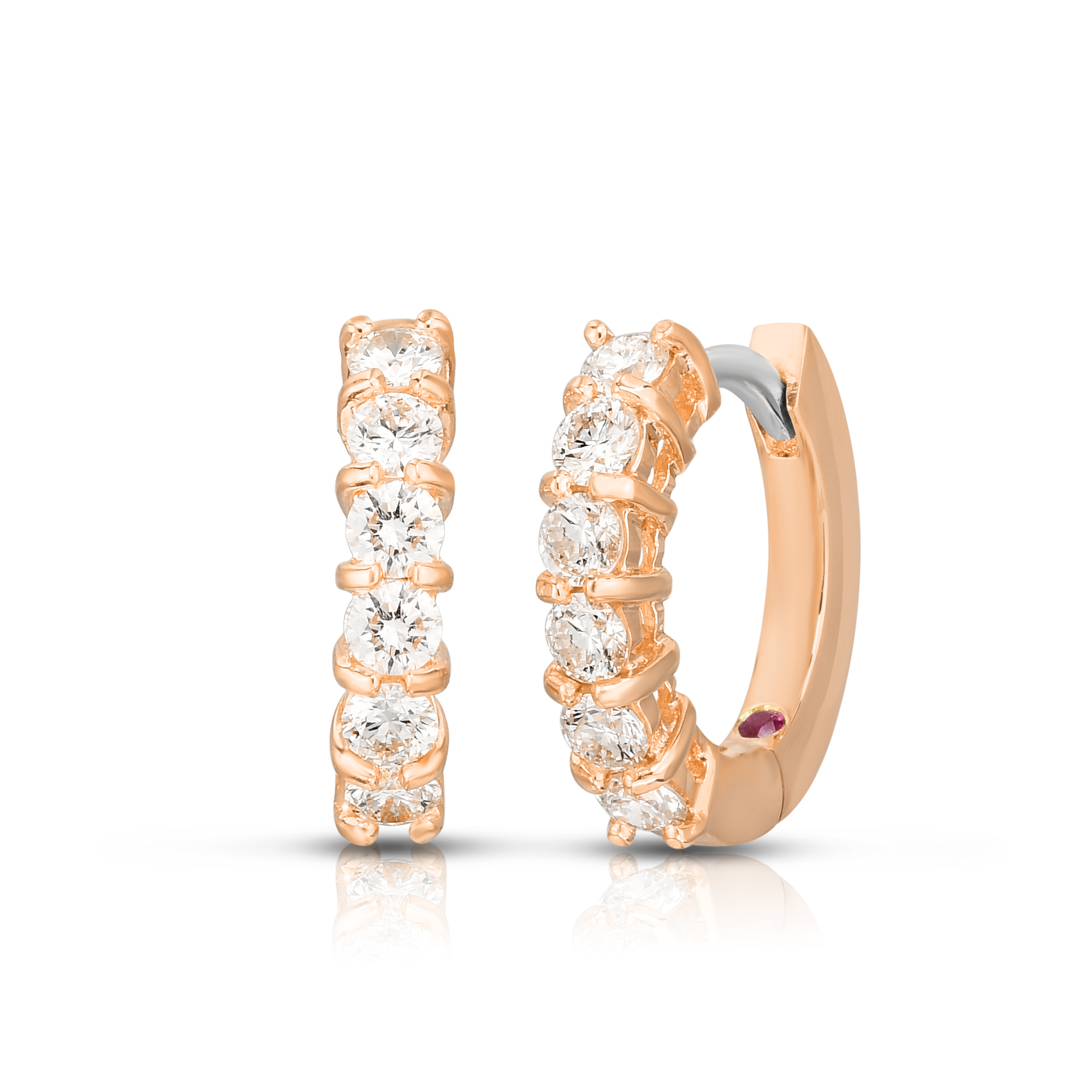 18k Rose Gold The Perfect Diamond Hoop® Huggy Earrings