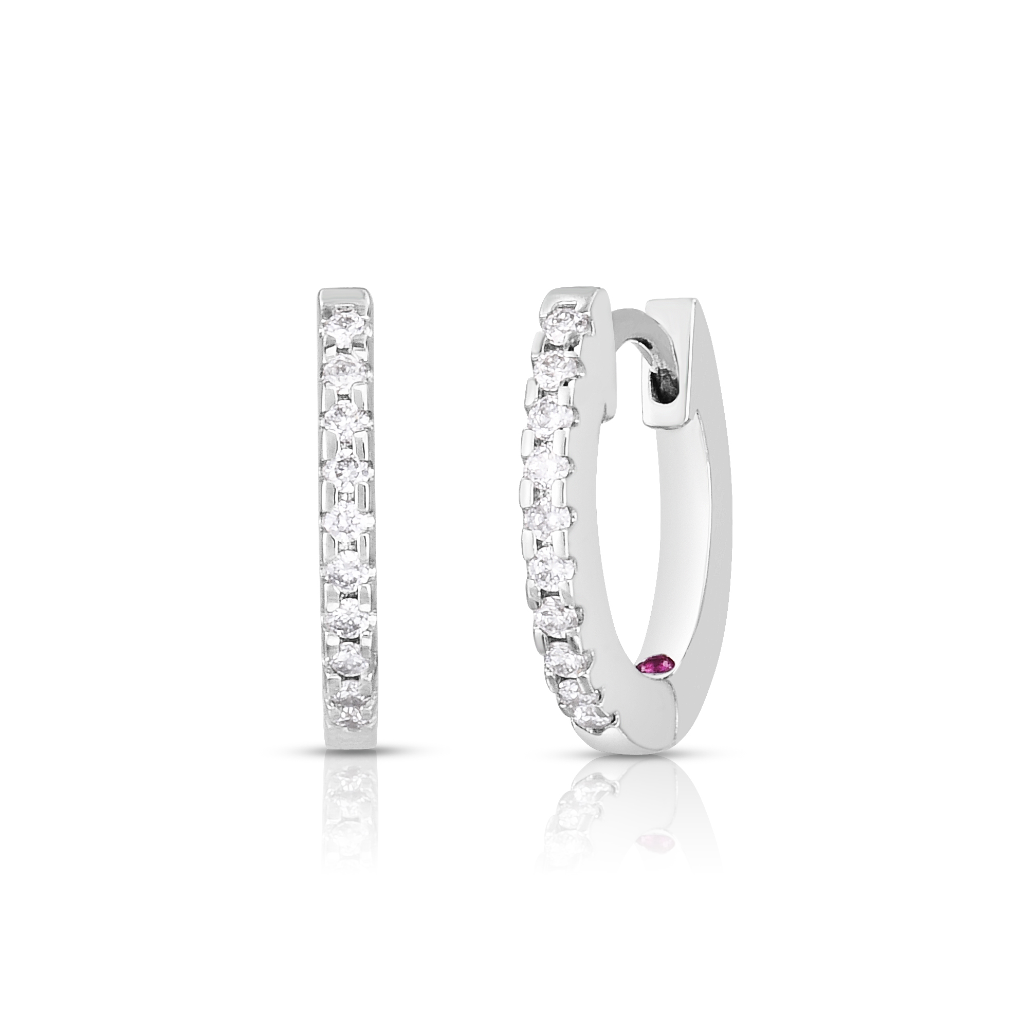 18k White Gold The Perfect Diamond Hoop® Extra Small Earrings