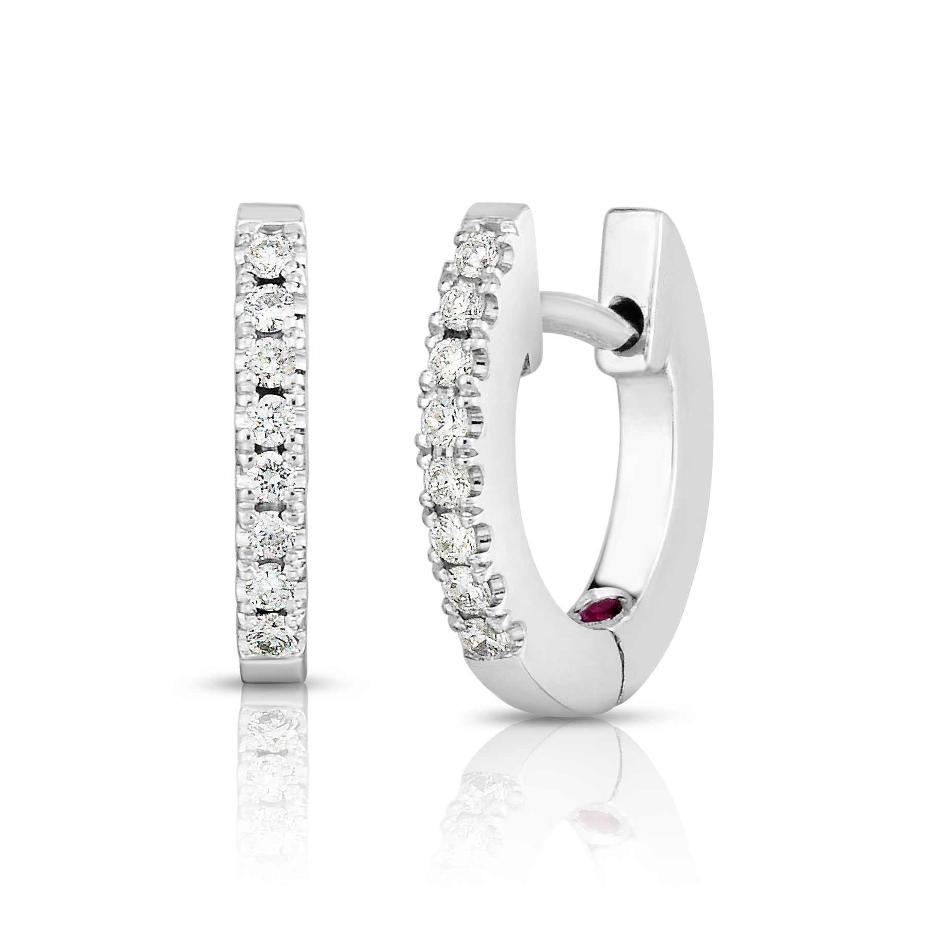 18k White Gold The Perfect Diamond Hoop® Xx Small Earrings