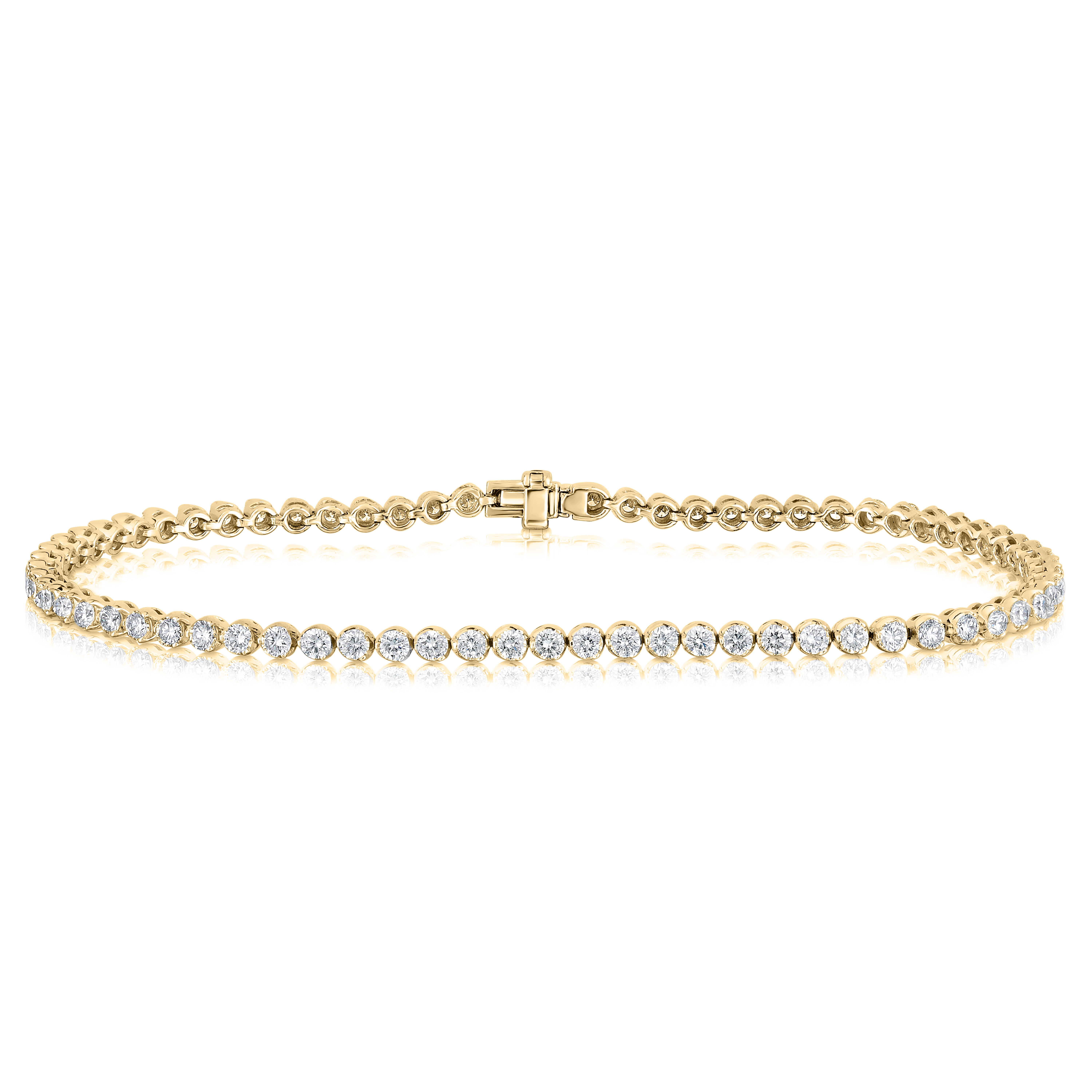 18k Yellow Gold Classic Narrow Diamond Tennis Bracelet