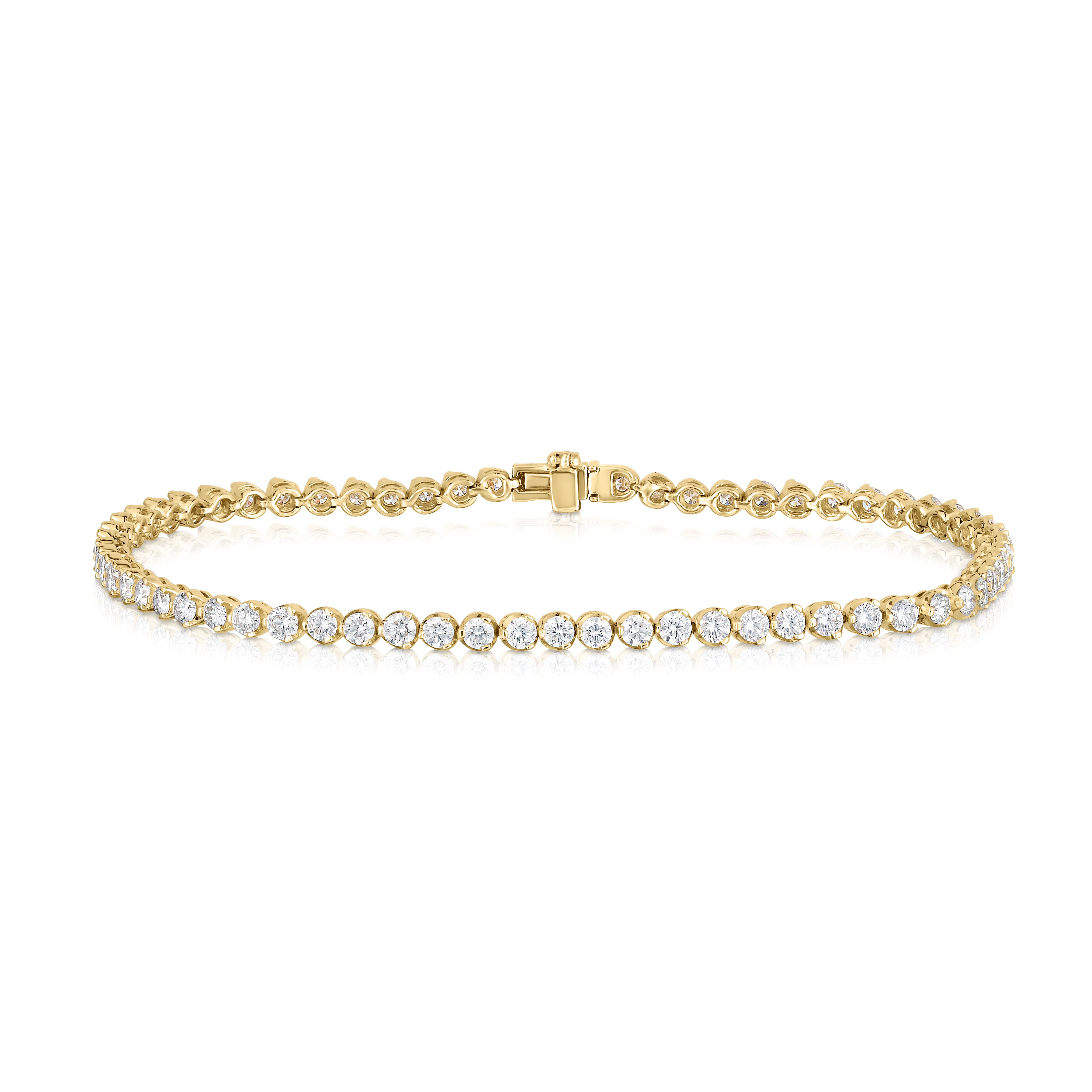 18k Yellow Gold Classic Diamond Large Tennis Bracelet