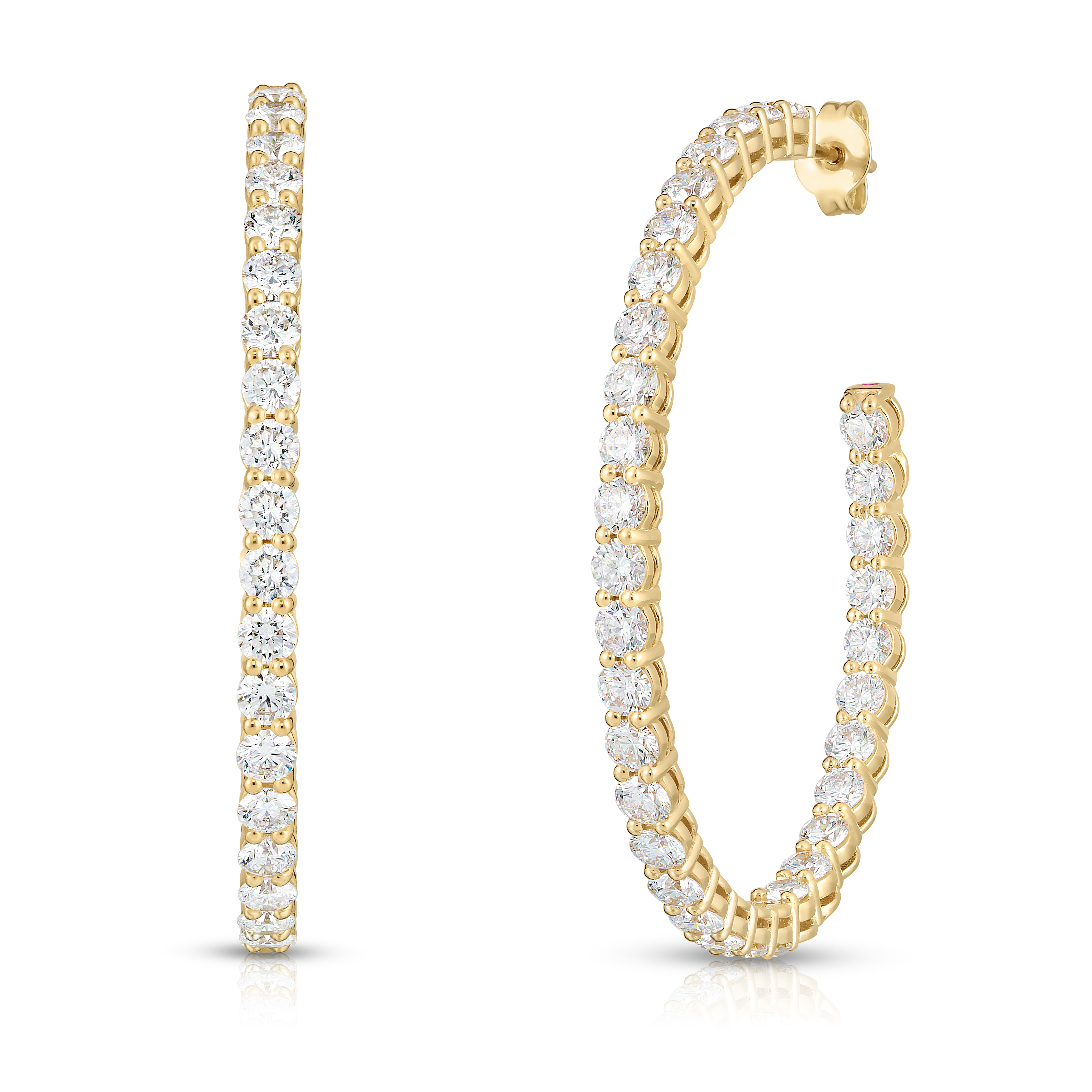 18k Yellow Gold The Perfect Diamond Hoop® Large Open Back Earrings