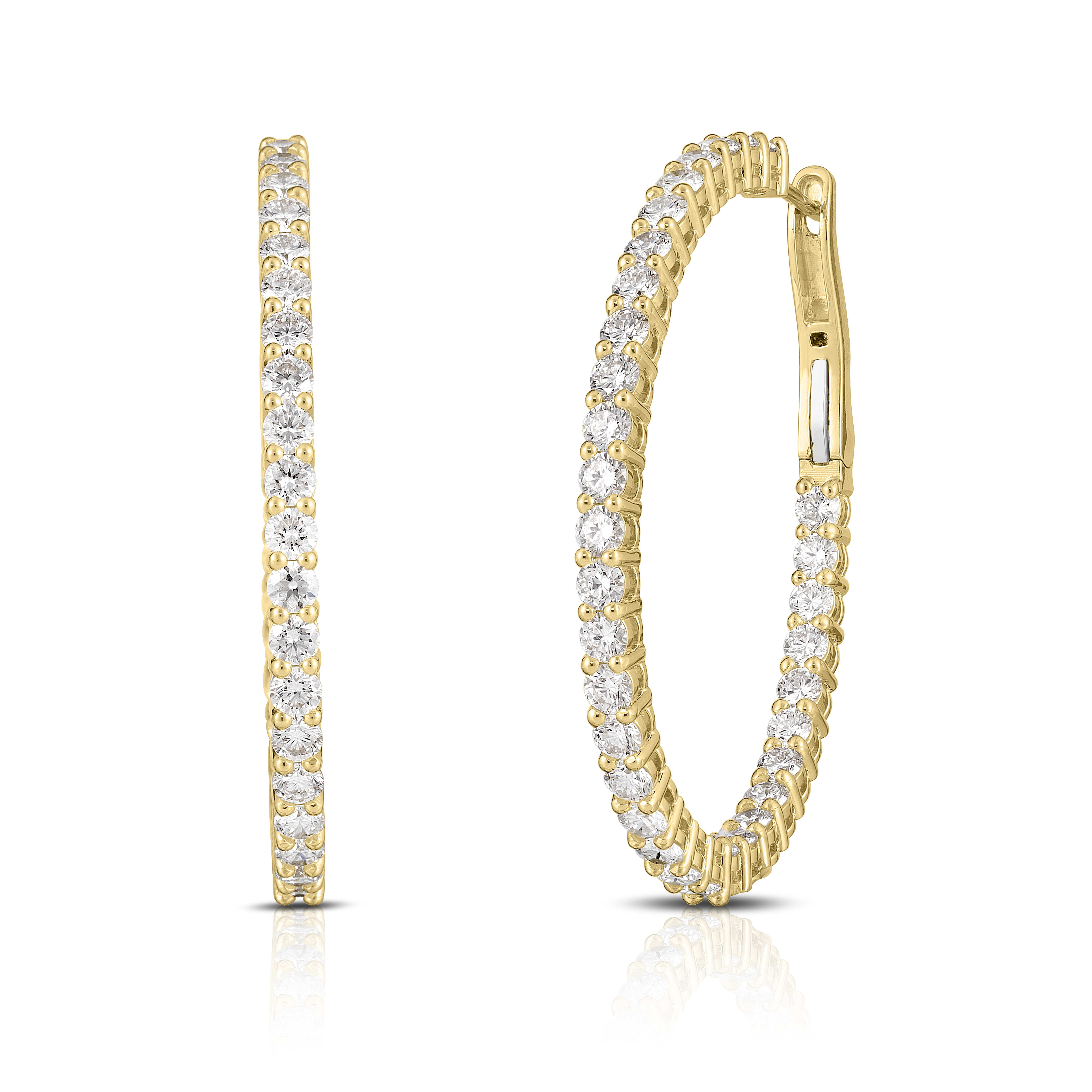 18k Yellow Gold The Perfect Diamond Hoop® Large Lever Back Earrings