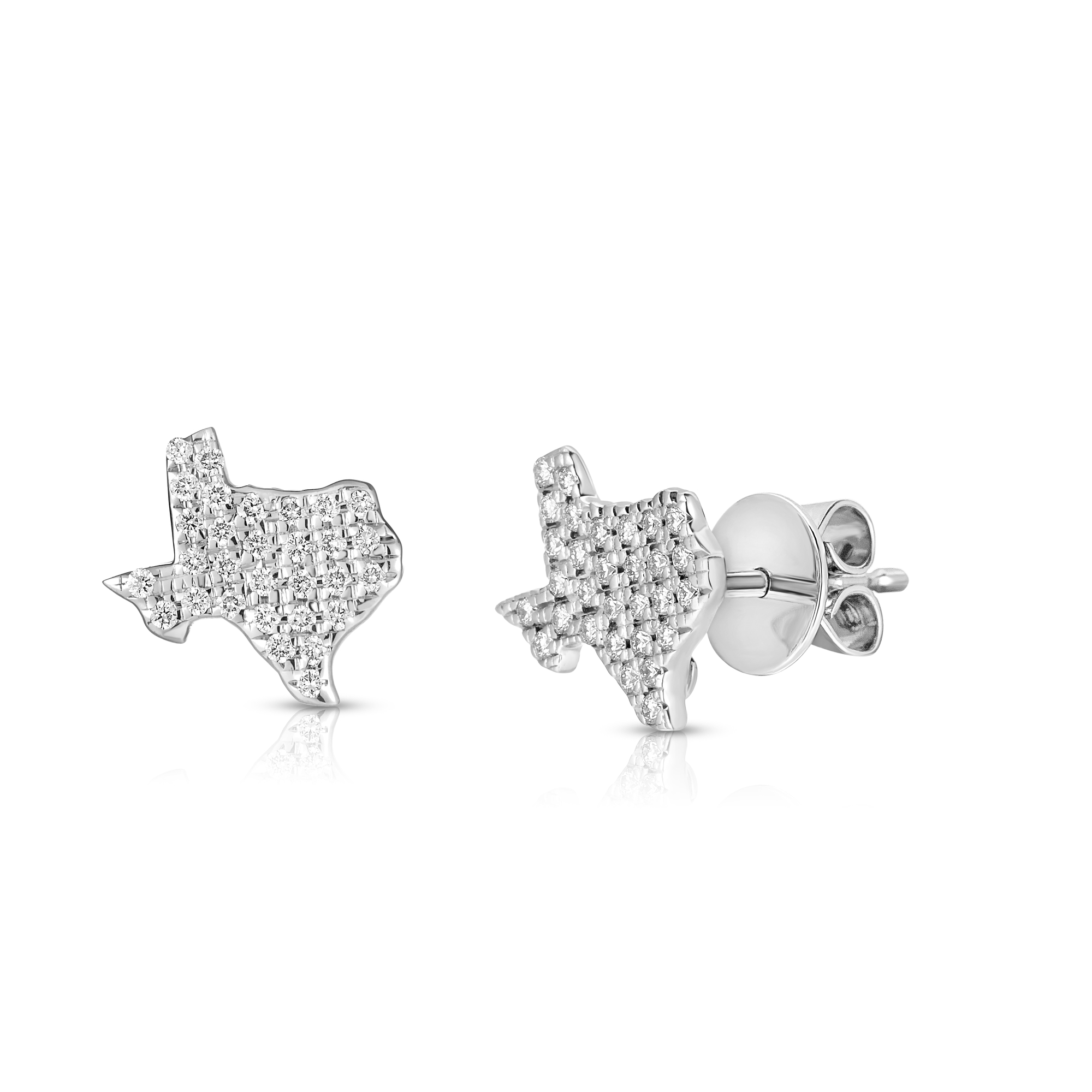 18k White Gold Tiny Treasures Extra Small Diamond Texas Earrings