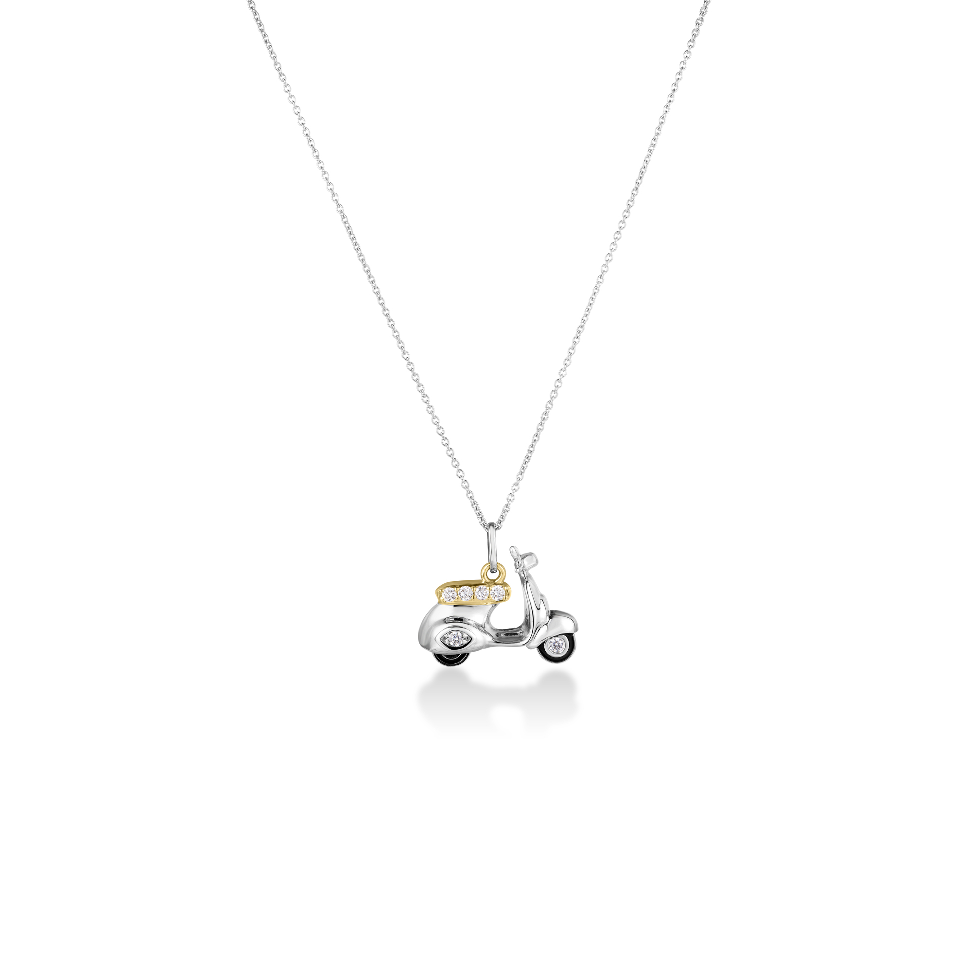 18k Yellow/white Gold Tiny Treasures Diamond Scooter Necklace