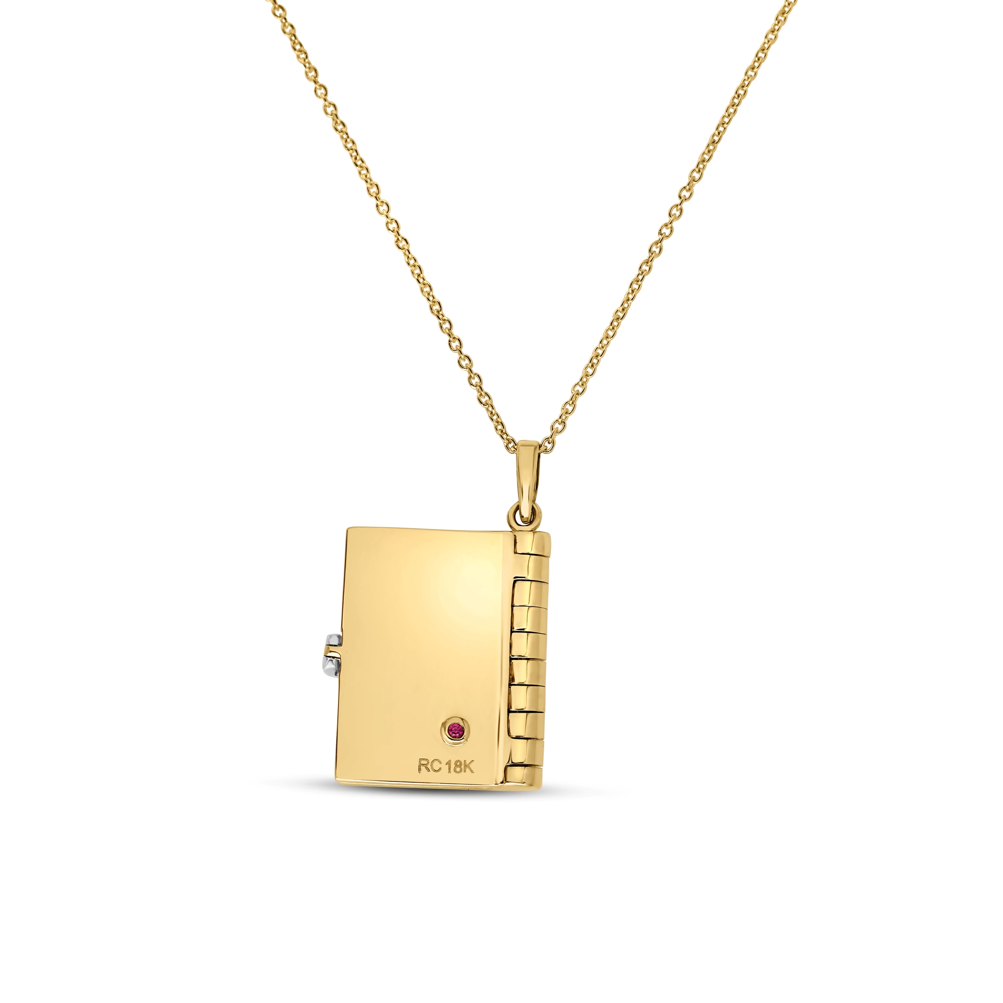 18k Yellow/white Gold Tiny Treasures Love Book Necklace