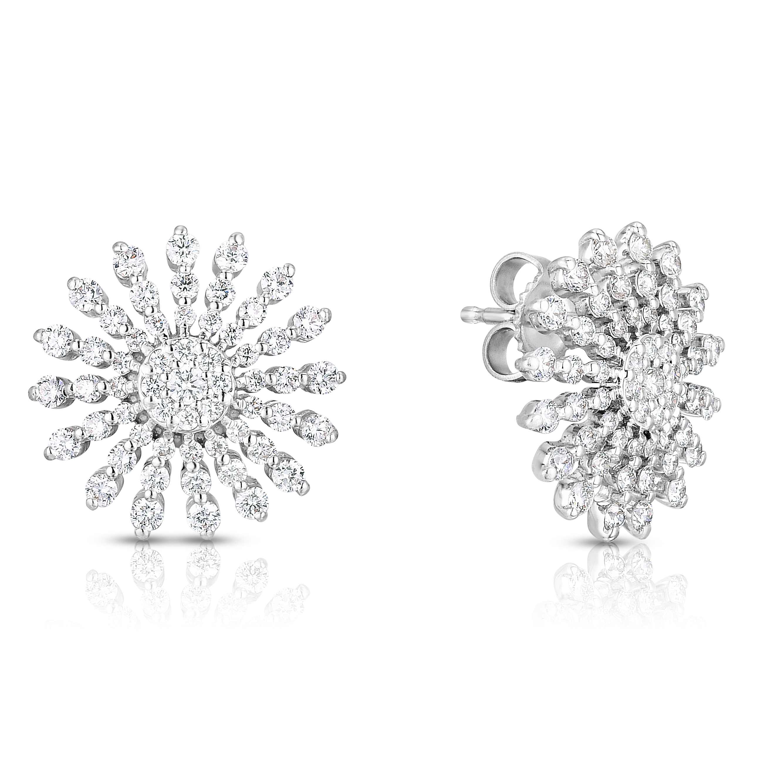 18k White Gold Tiny Treasures Diamond Large Sunburst Earrings