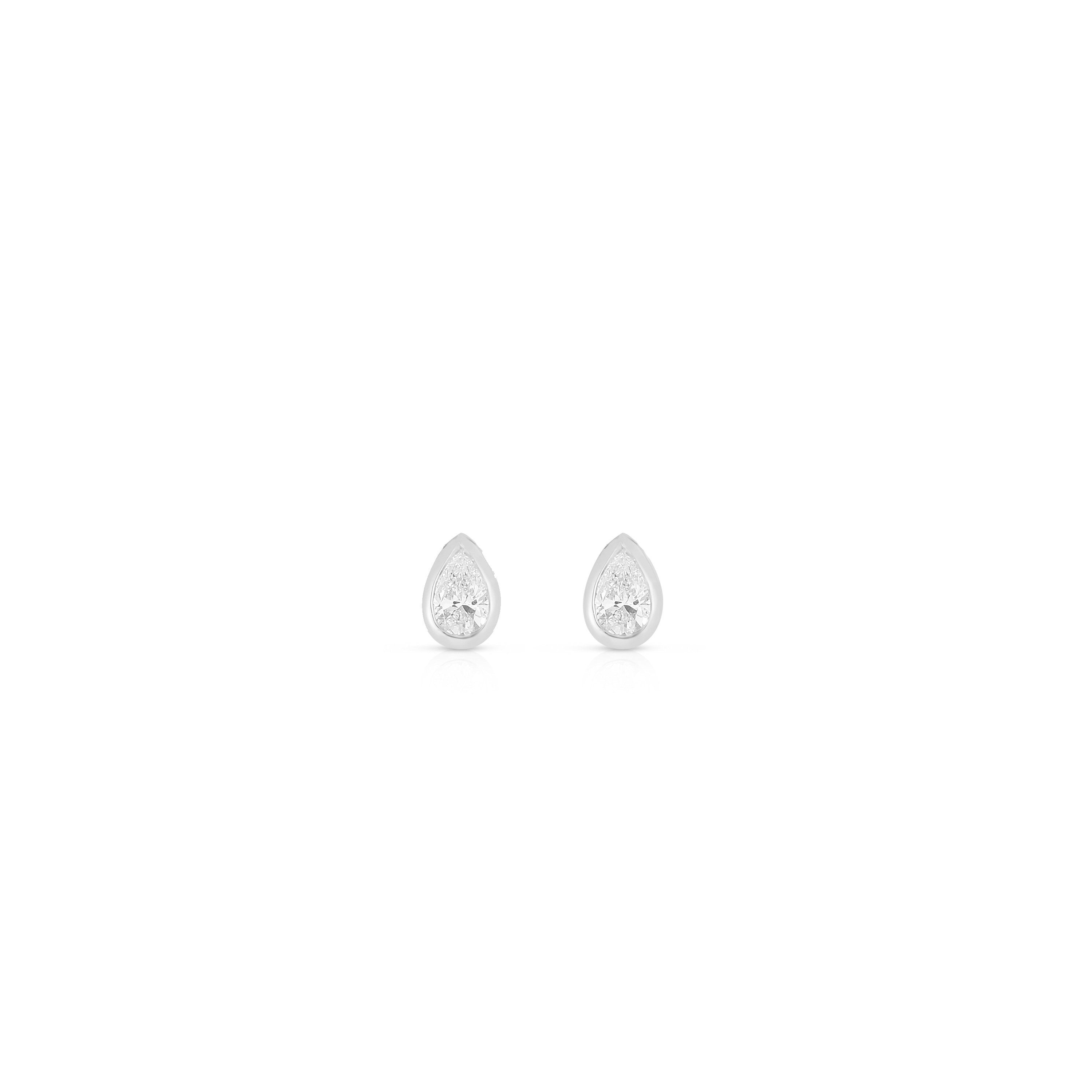 18k White Gold Tiny Treasures Pear Cut Diamond Solitaire Earrings