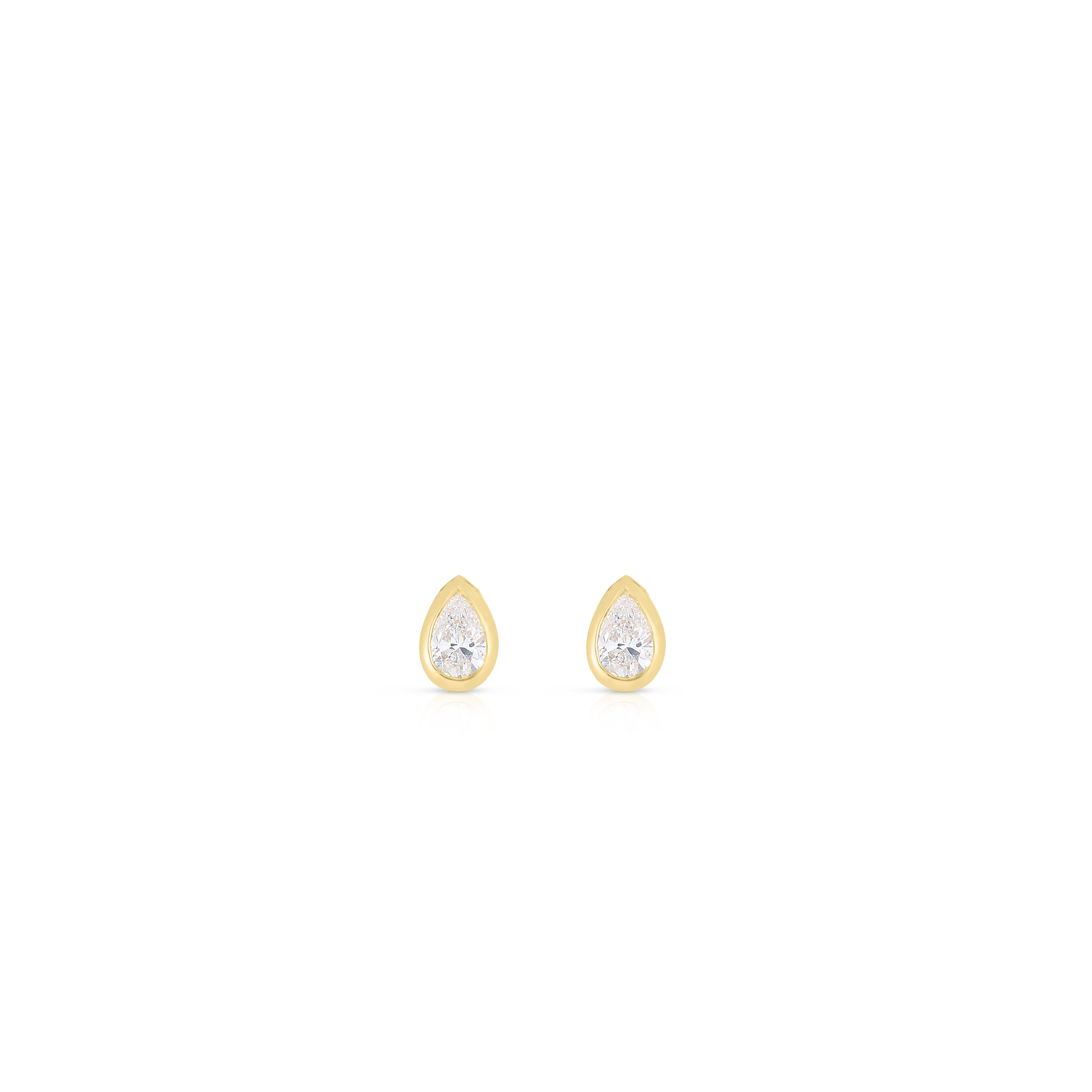 18k Yellow Gold Tiny Treasures Pear Cut Diamond Solitaire Earrings