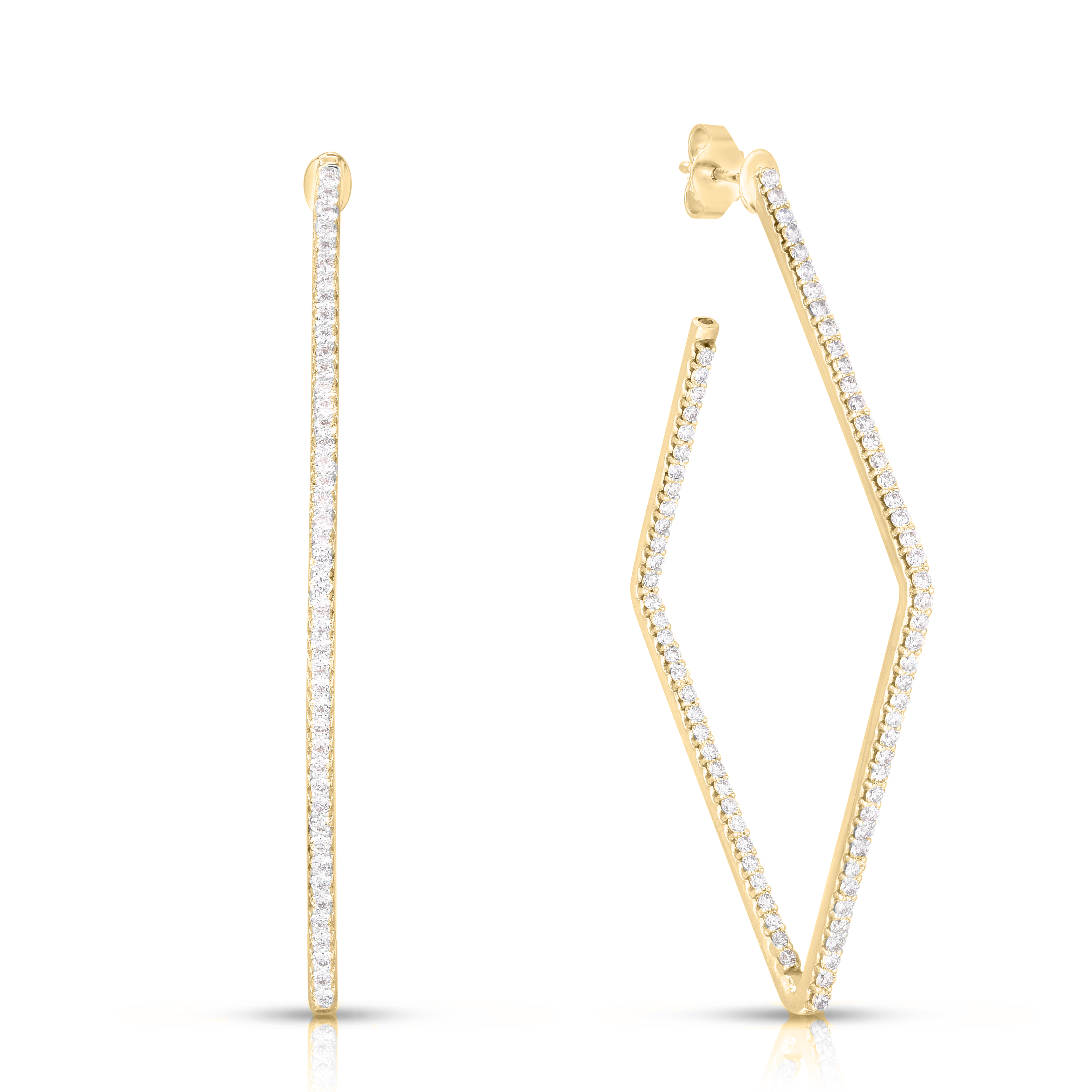 18k Yellow Gold The Perfect Diamond Hoop® Large Geometric Hoop Earrings
