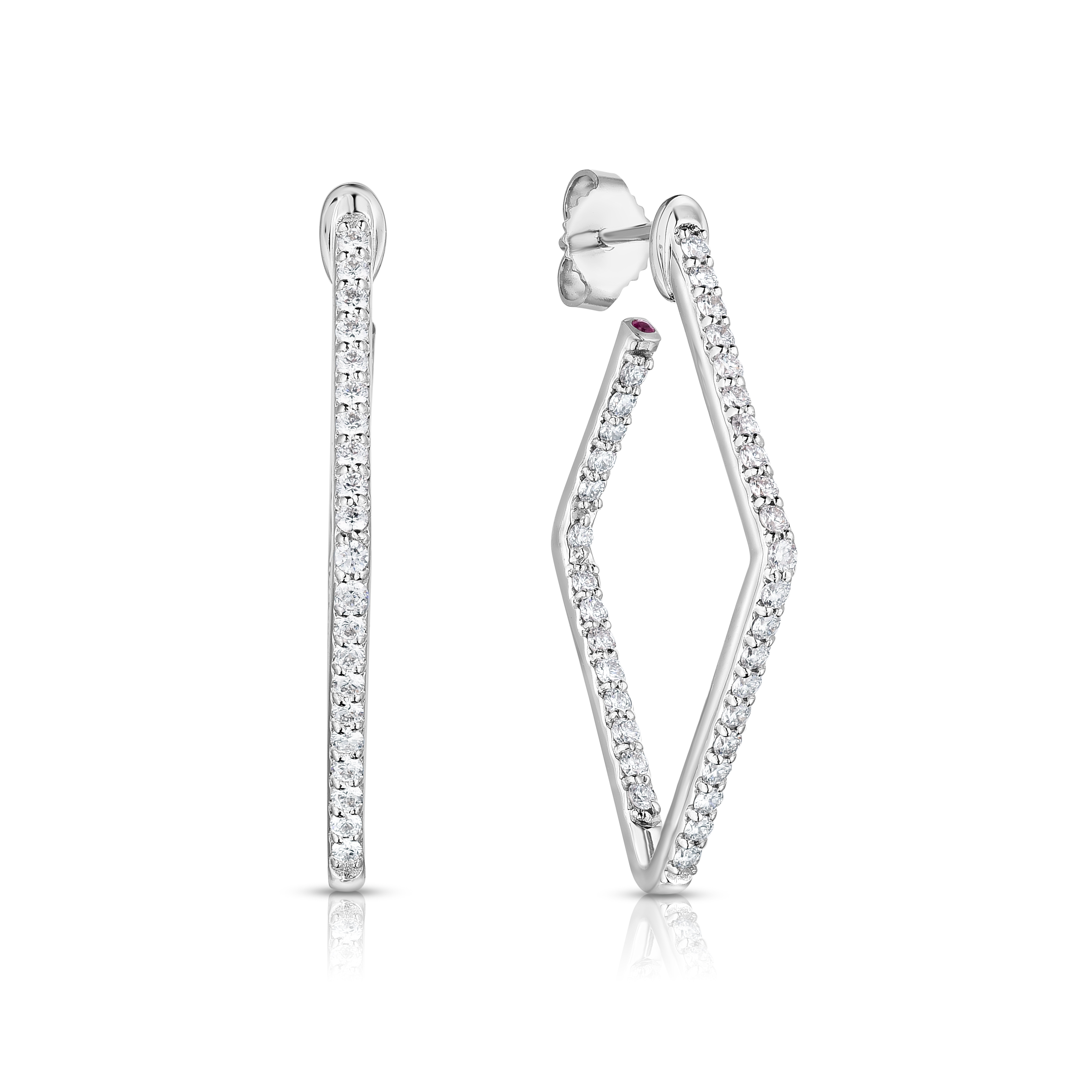 18k White Gold The Perfect Diamond Hoop® Small Geometric Earrings