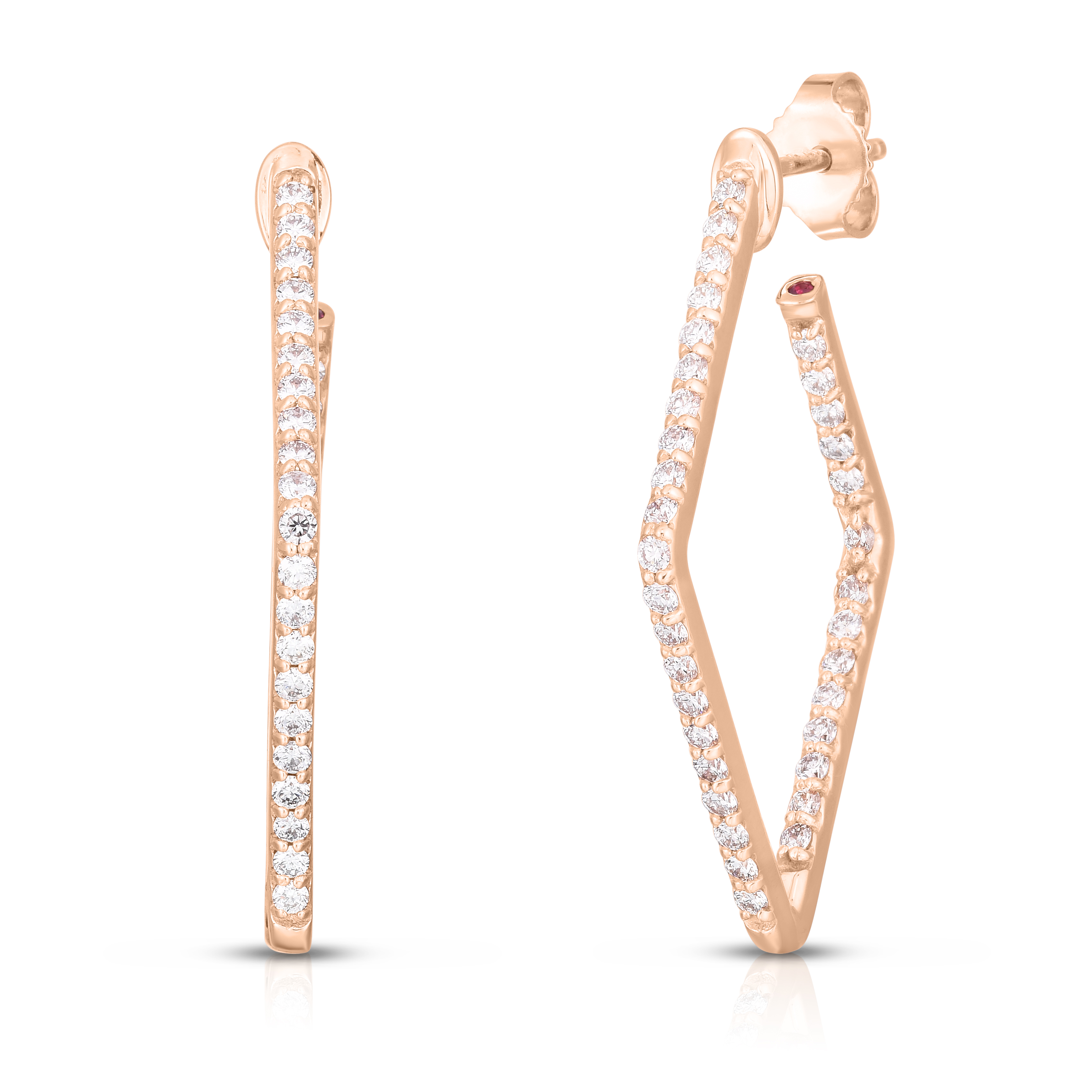 18k Rose Gold The Perfect Diamond Hoop® Small Geometric Earrings