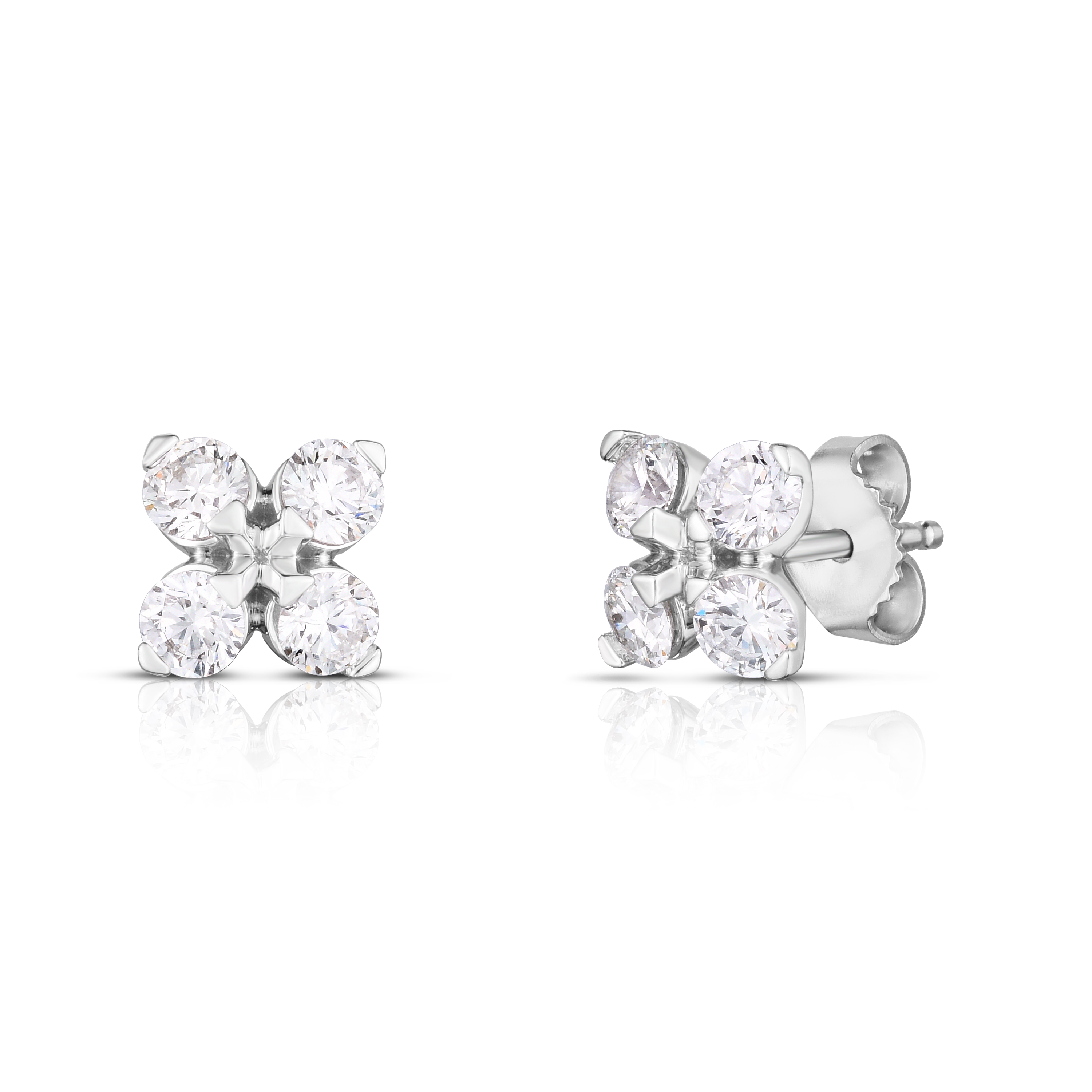18k White Gold Love In Verona Diamond Stud Earrings