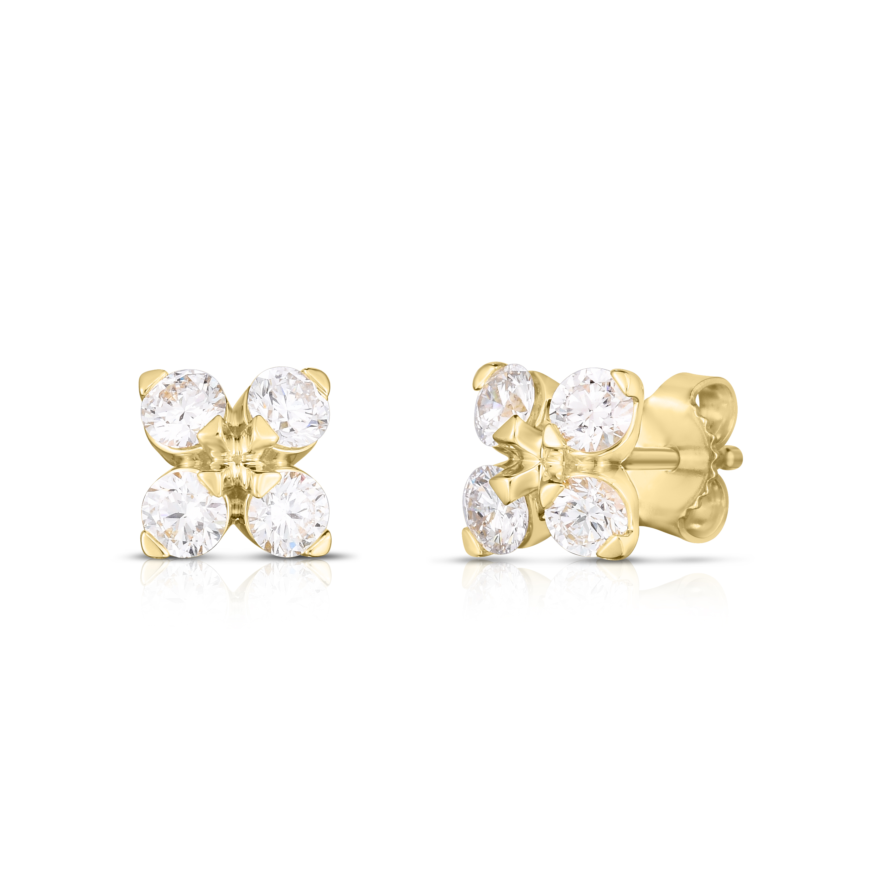 18k Yellow Gold Love In Verona Diamond Stud Earrings