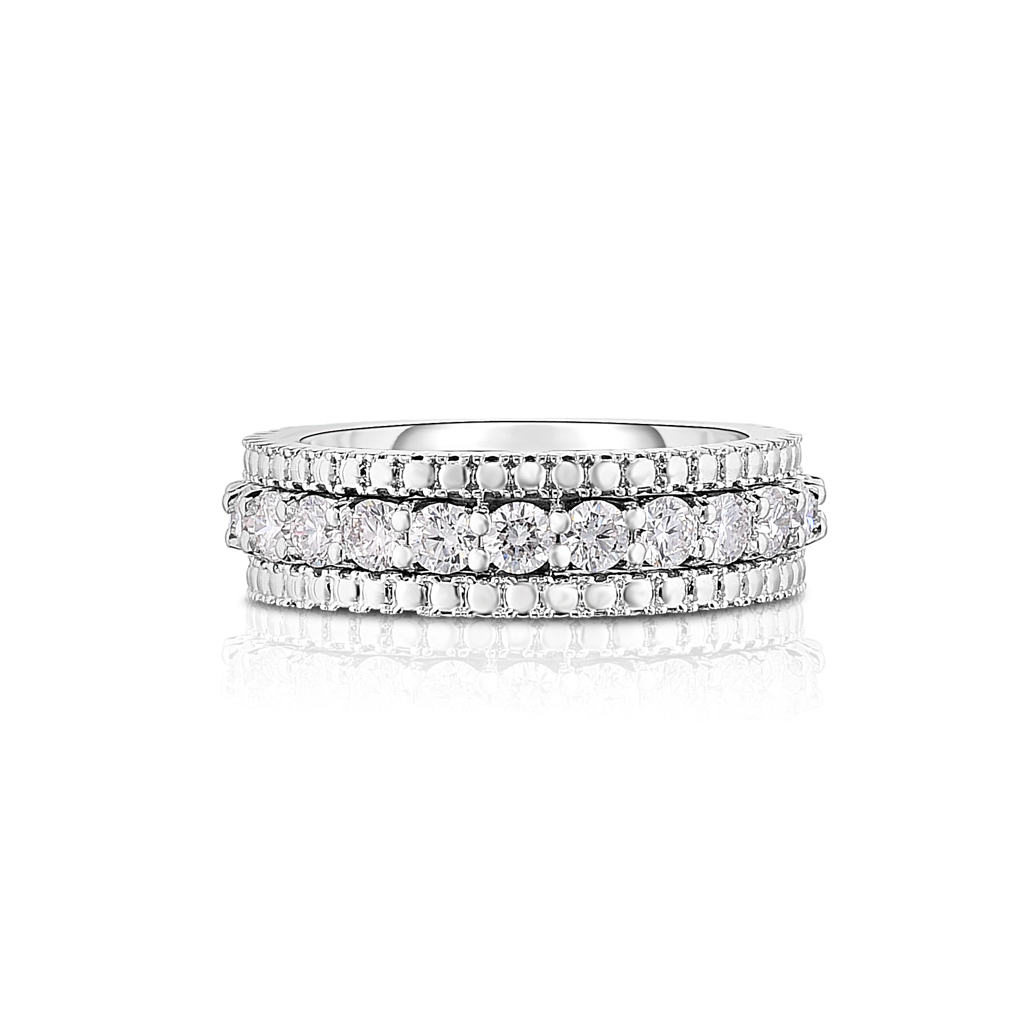 18k White Gold Siena Diamond 1 Row Ring