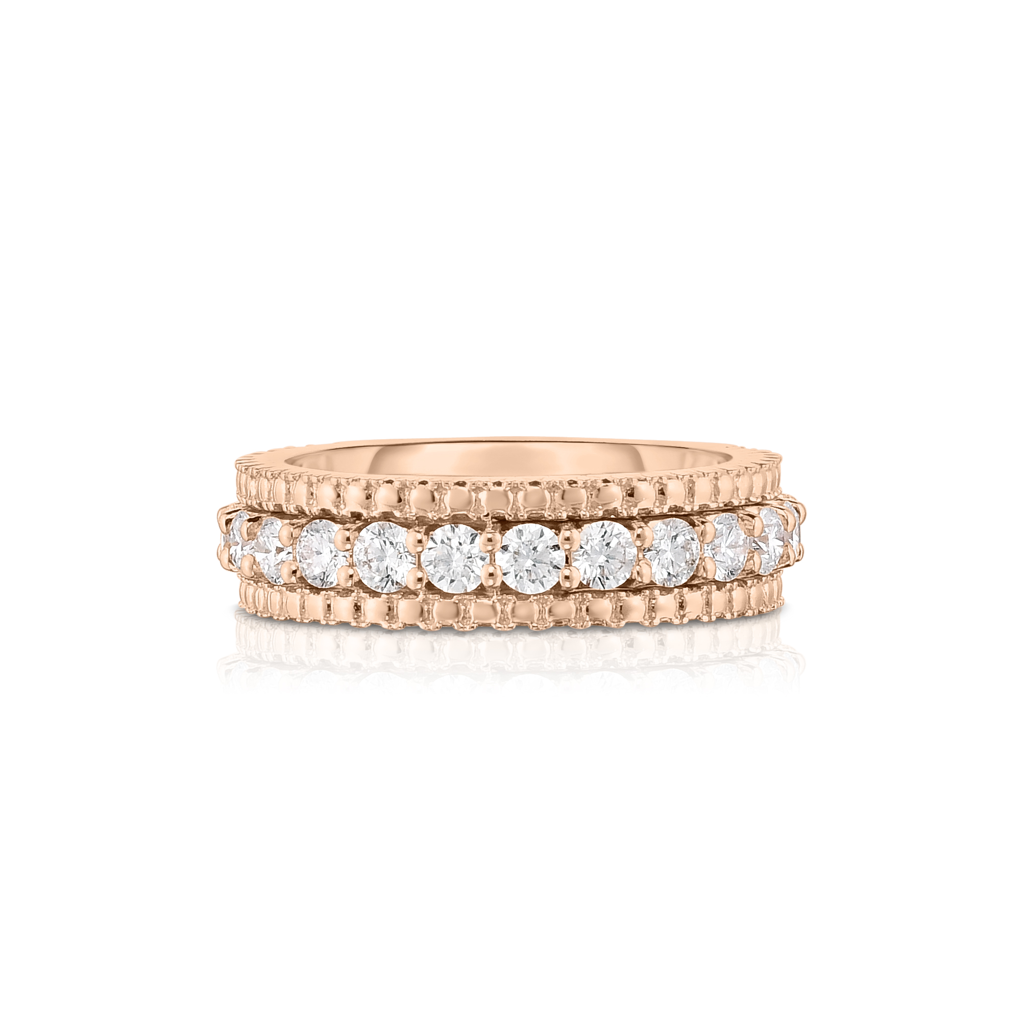 18k Rose Gold Siena Diamond 1 Row Ring