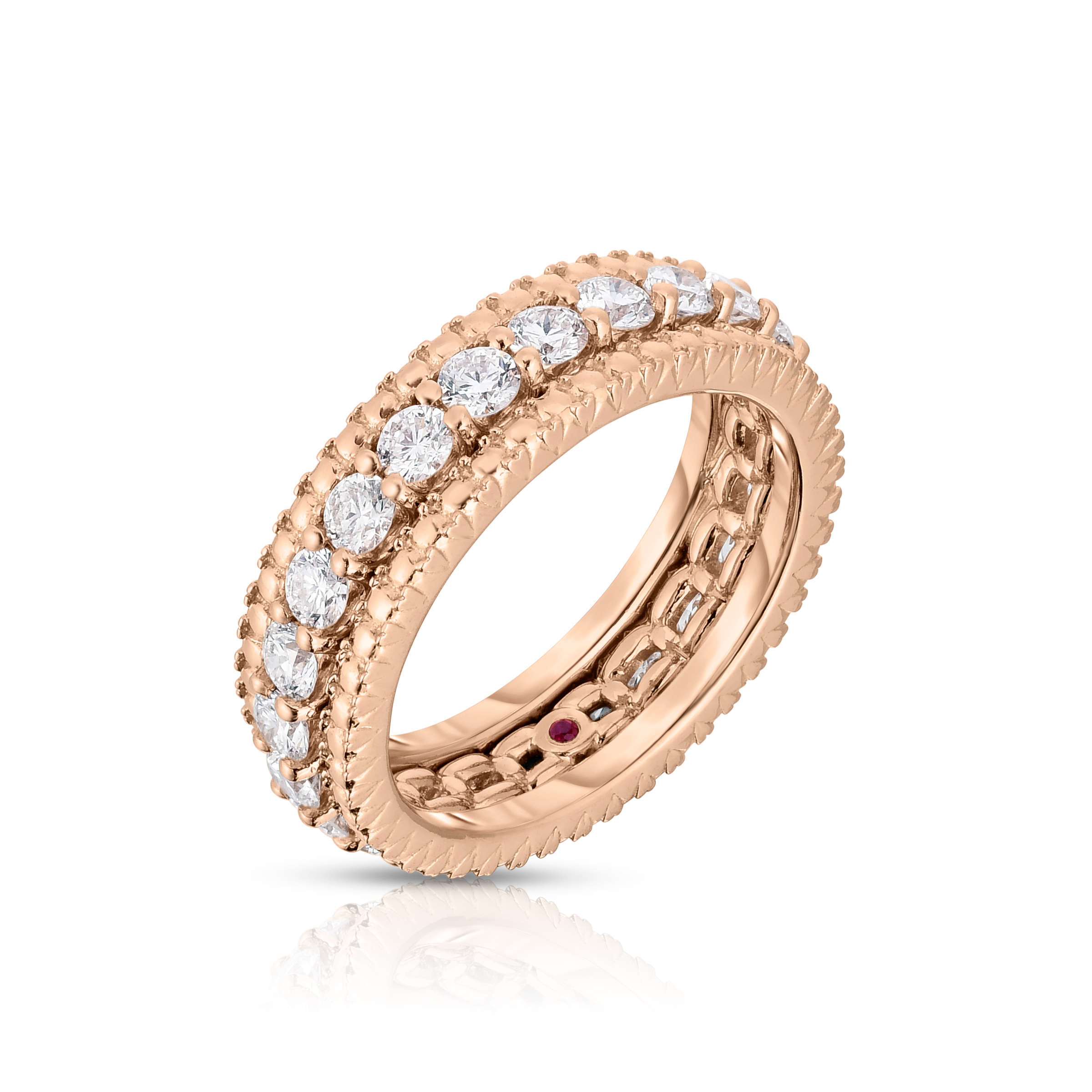 18k Rose Gold Siena Diamond 1 Row Ring