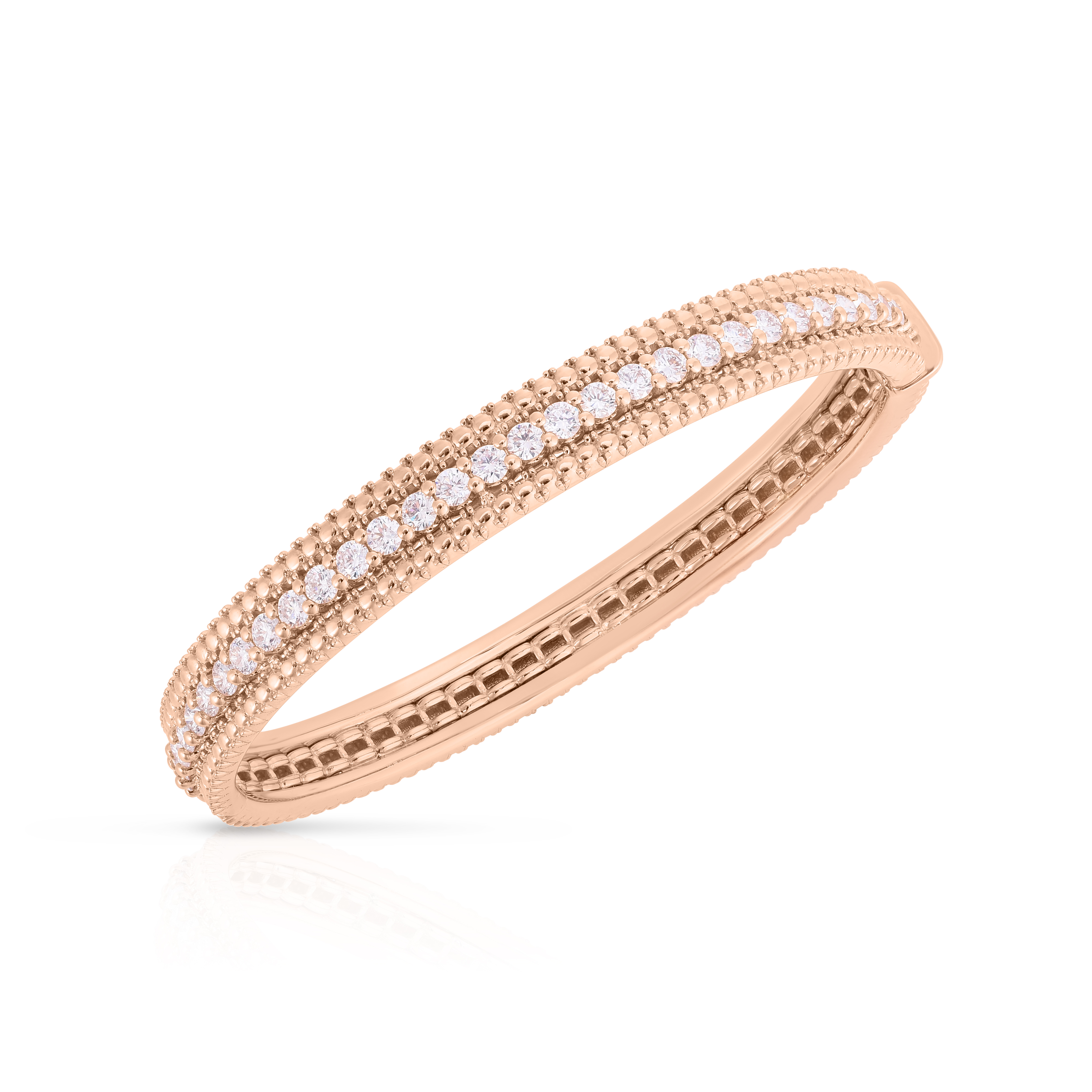 18k Rose Gold Siena Diamond 1 Row Bangle